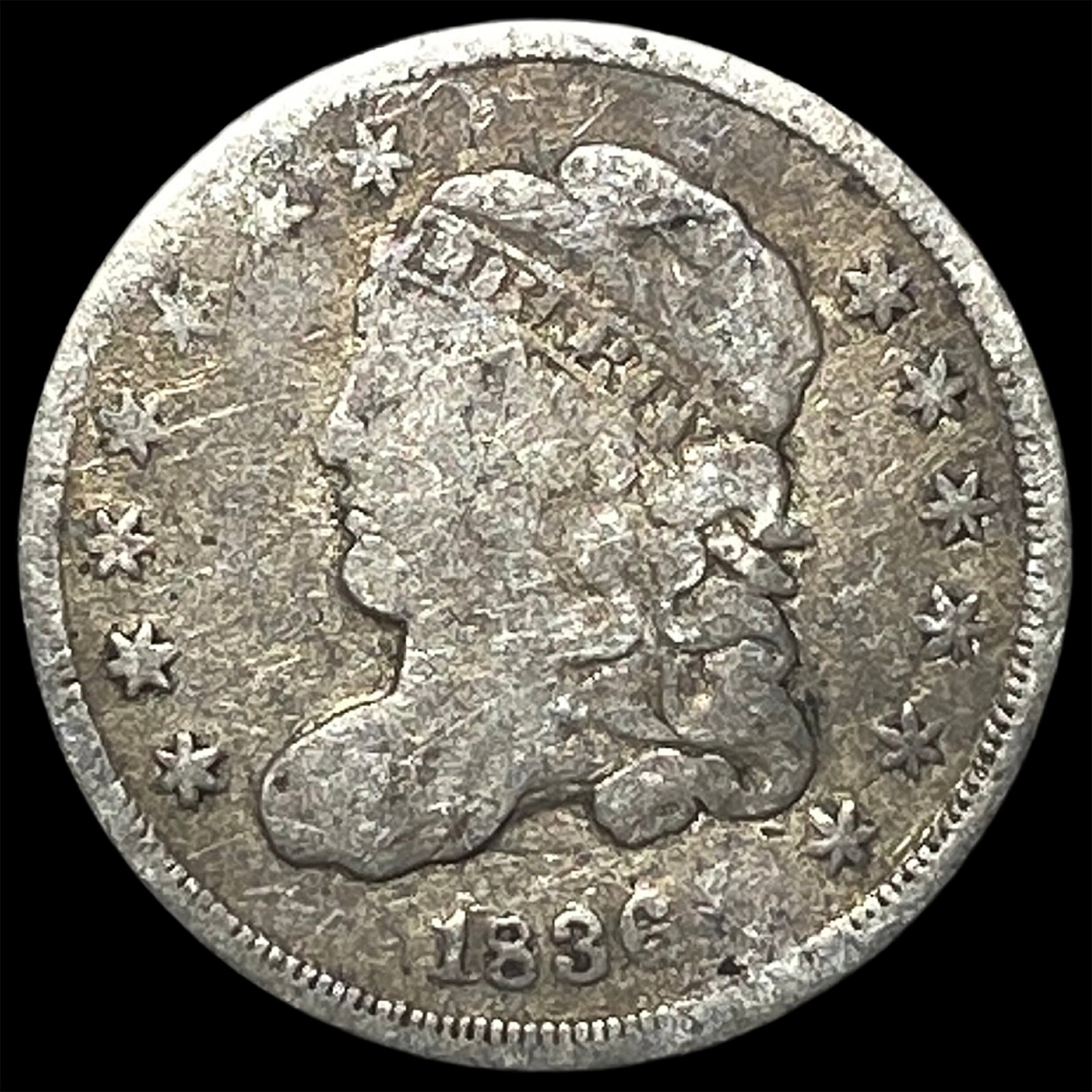1836 Capped Bust Half Dime NICELY CIRCULATED: 1836 Capped Bust Half Dime NICELY CIRCULATED