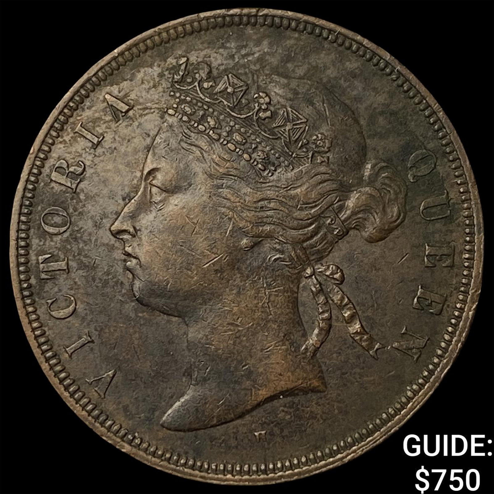 1874H Straits Settlements Bronze Cent- Victoria (1 of 2)
