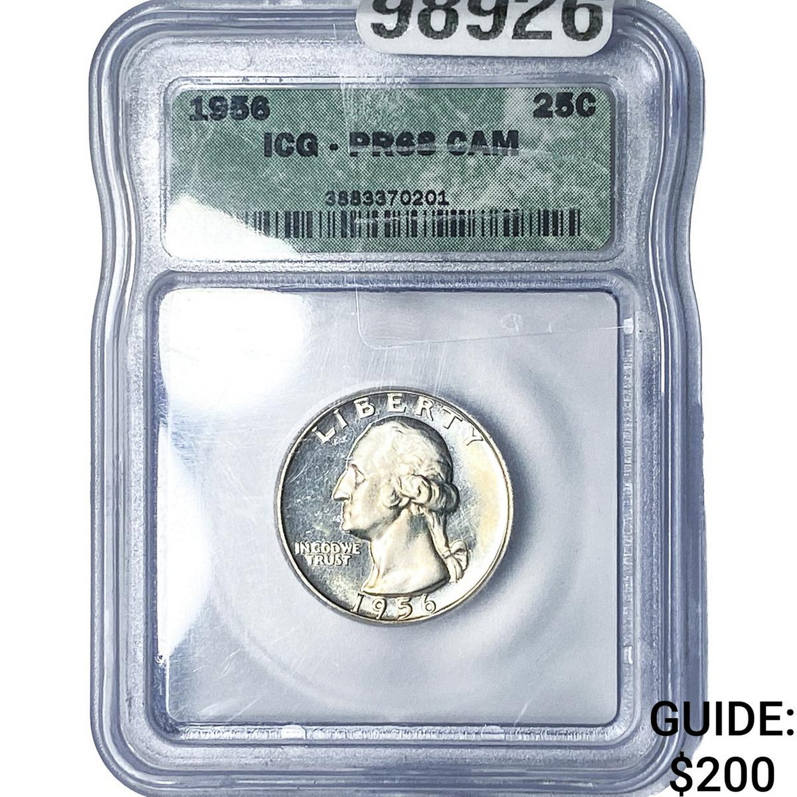 1956 Washington Silver Quarter ICG PR68 Cam: 1956 Washington Silver Quarter ICG PR68 Cam