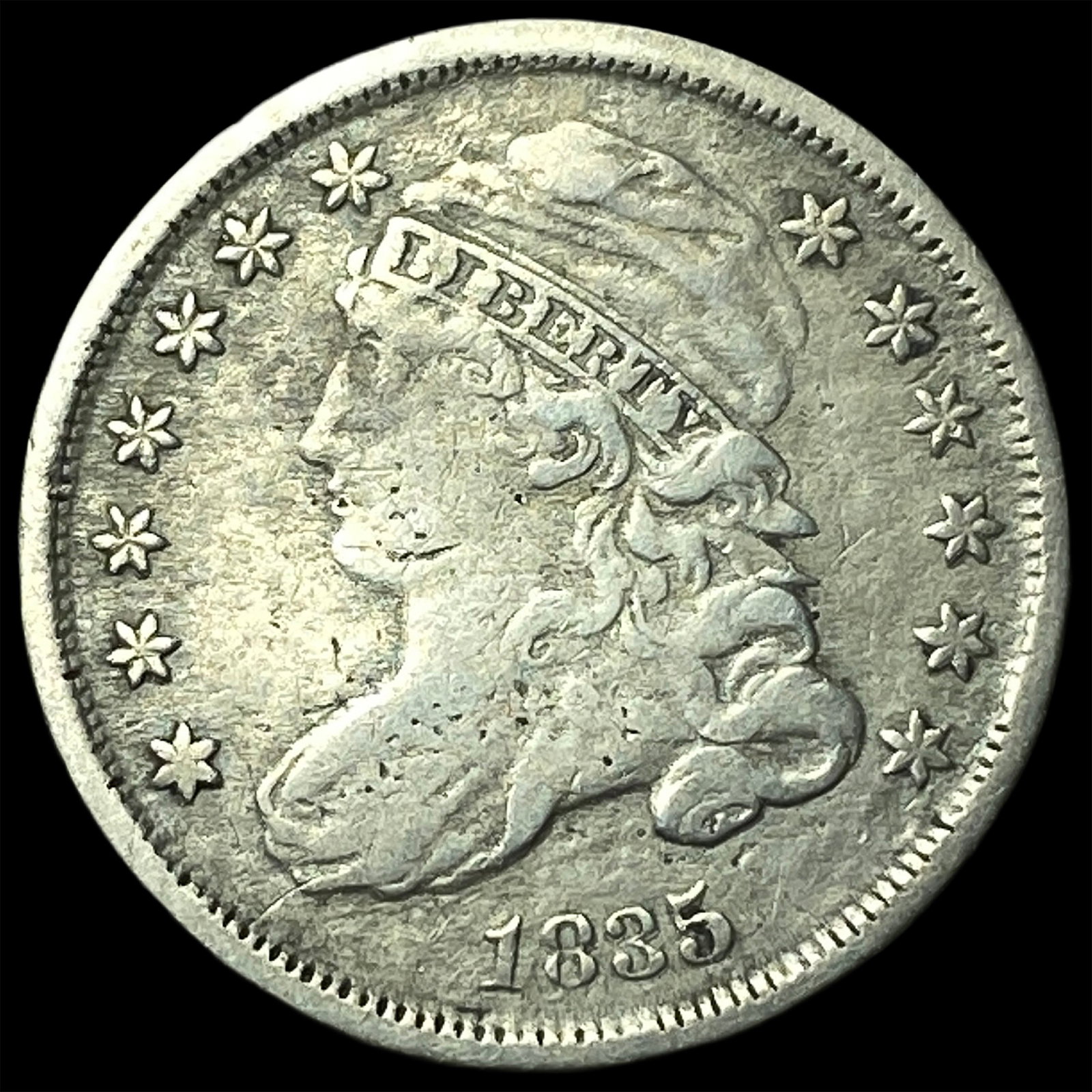1835 Capped Bust Silver Dime NEARLY UNCIRCULATED: 1835 Capped Bust Silver Dime NEARLY UNCIRCULATED