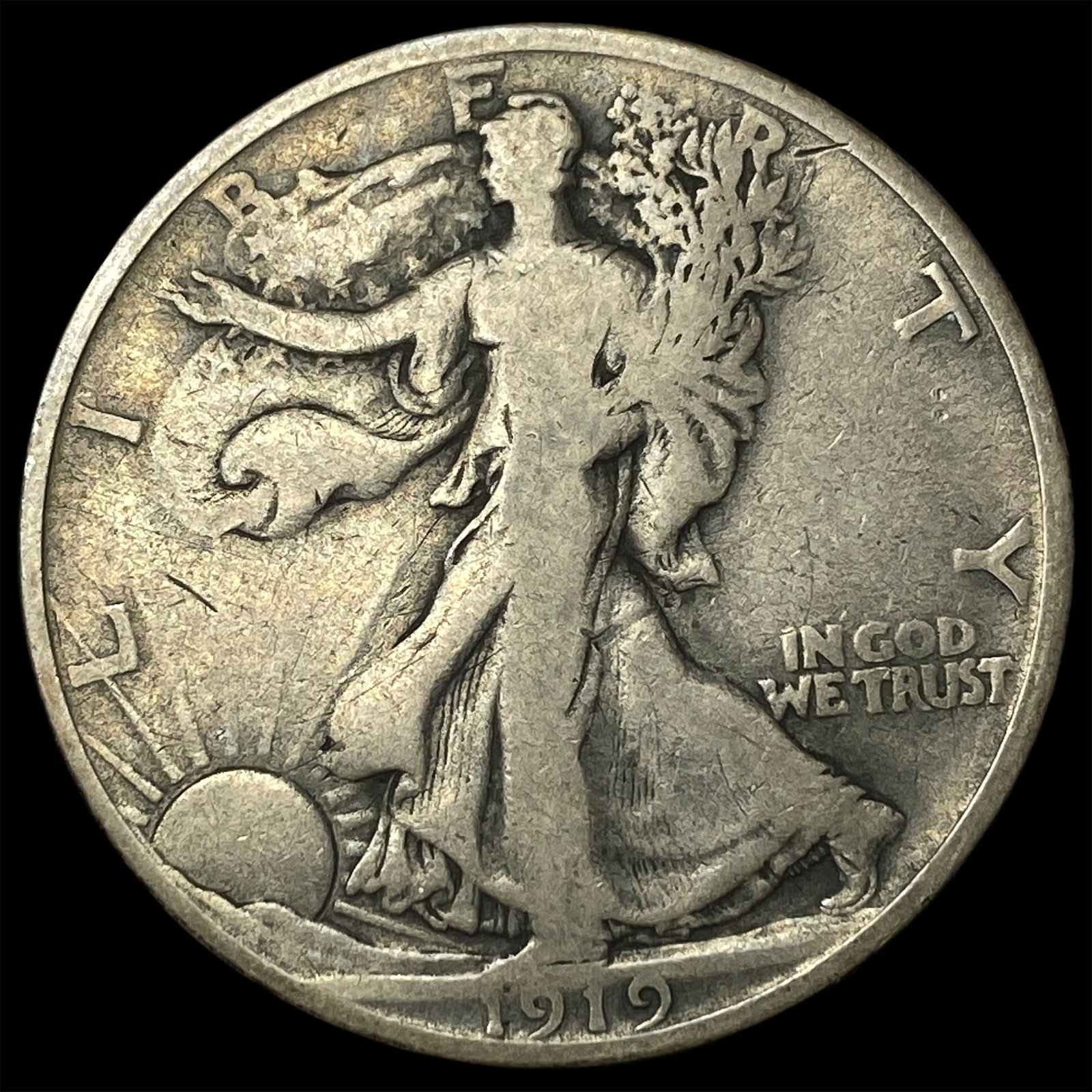 1919-D Silver Walking Liberty Half Dollar NICELY CIRCULATED: 1919-D Silver Walking Liberty Half Dollar NICELY CIRCULATED
