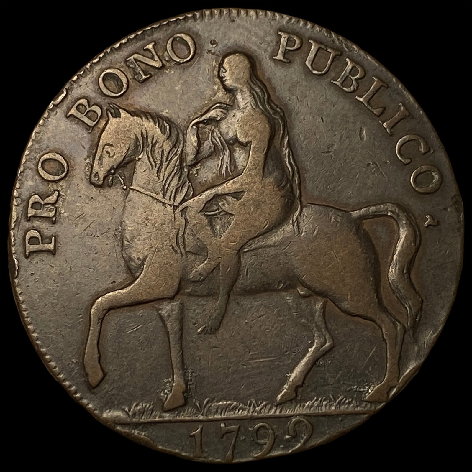 1799 Coventry Halfpenny Conder Token NEARLY UNCIRCULATED: 1799 Coventry Halfpenny Conder Token NEARLY UNCIRCULATED