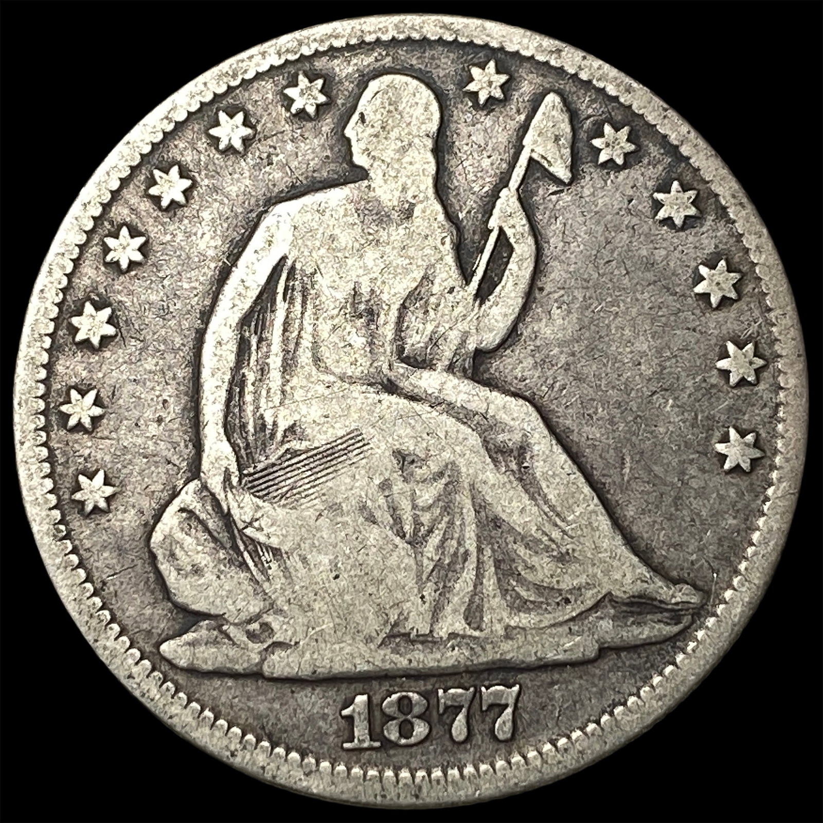 1877 Seated Liberty Half Dollar LIGHTLY CIRCULATED: 1877 Seated Liberty Half Dollar LIGHTLY CIRCULATED