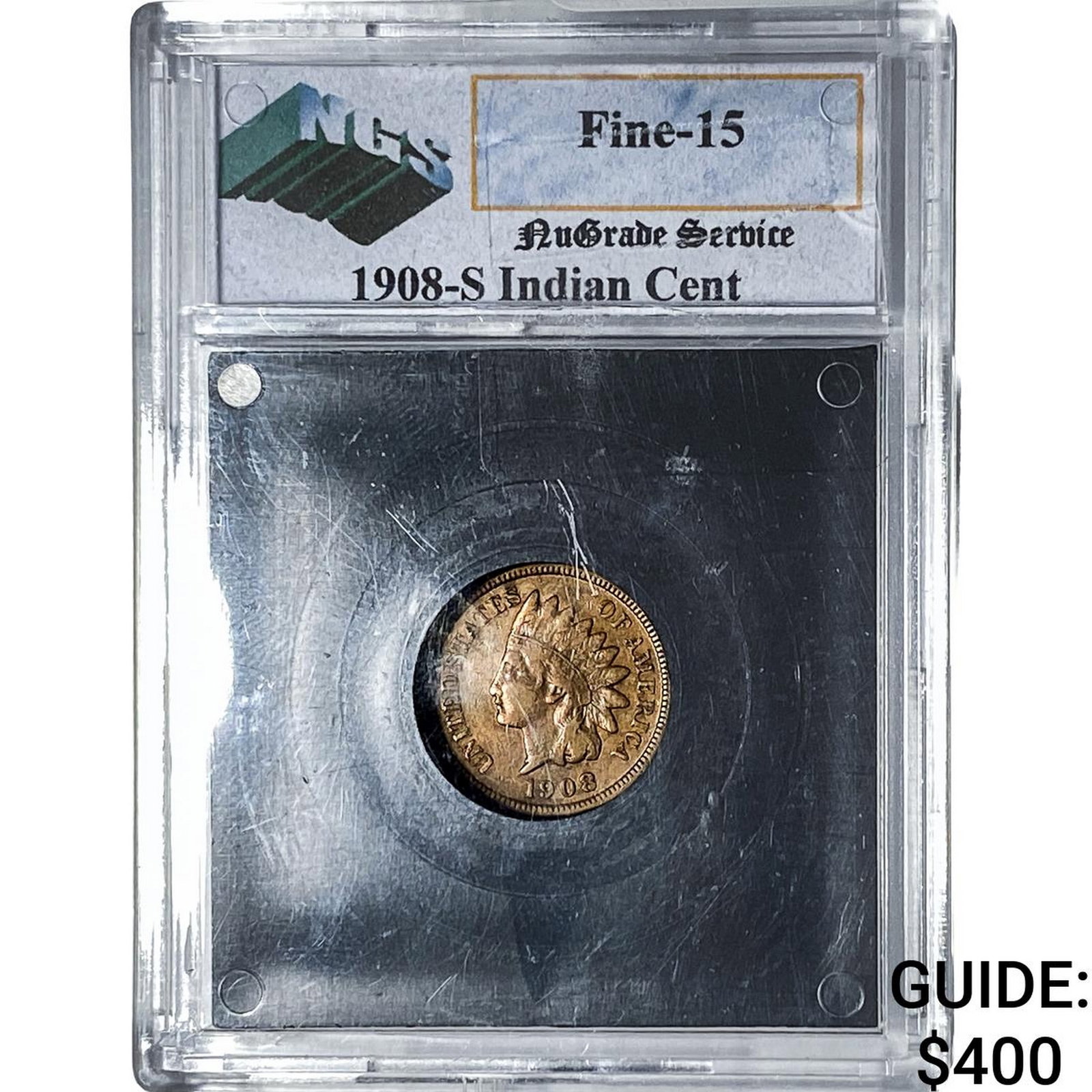 1908-S Indian Head Cent NGS F15: 1908-S Indian Head Cent NGS F15