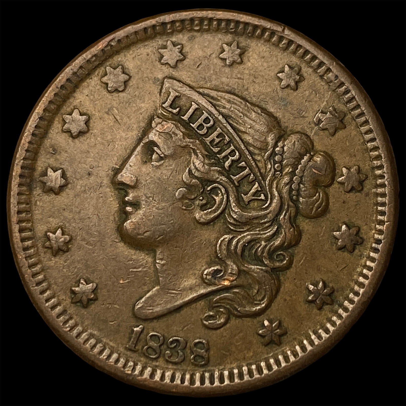 1838 Braided Hair Large Cent UNCIRCULATED: 1838 Braided Hair Large Cent UNCIRCULATED