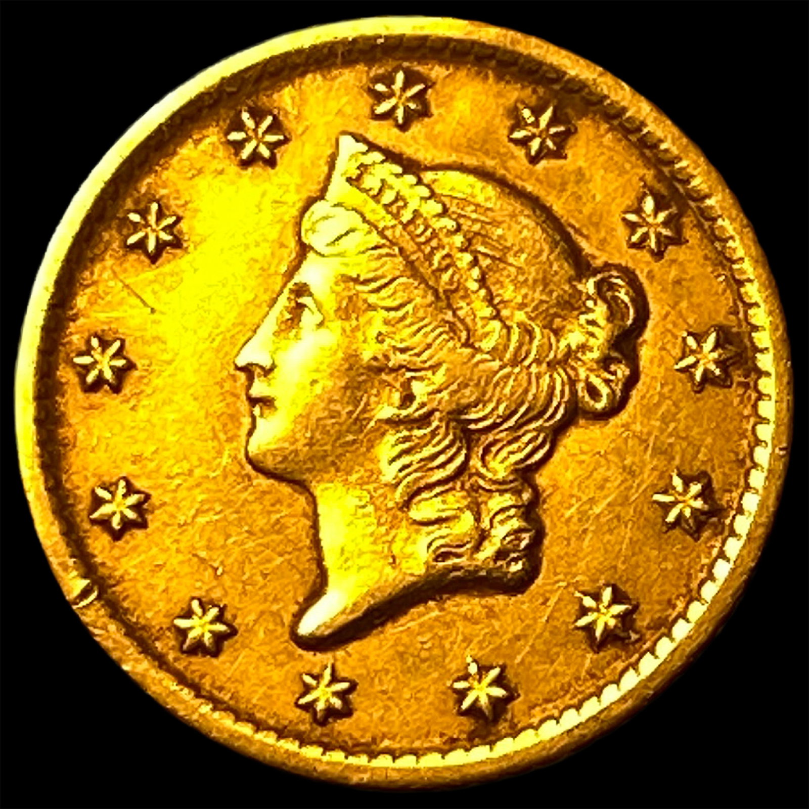 1853-O Gold $1 Liberty Head CHOICE AU: 1853-O Gold $1 Liberty Head CHOICE AU