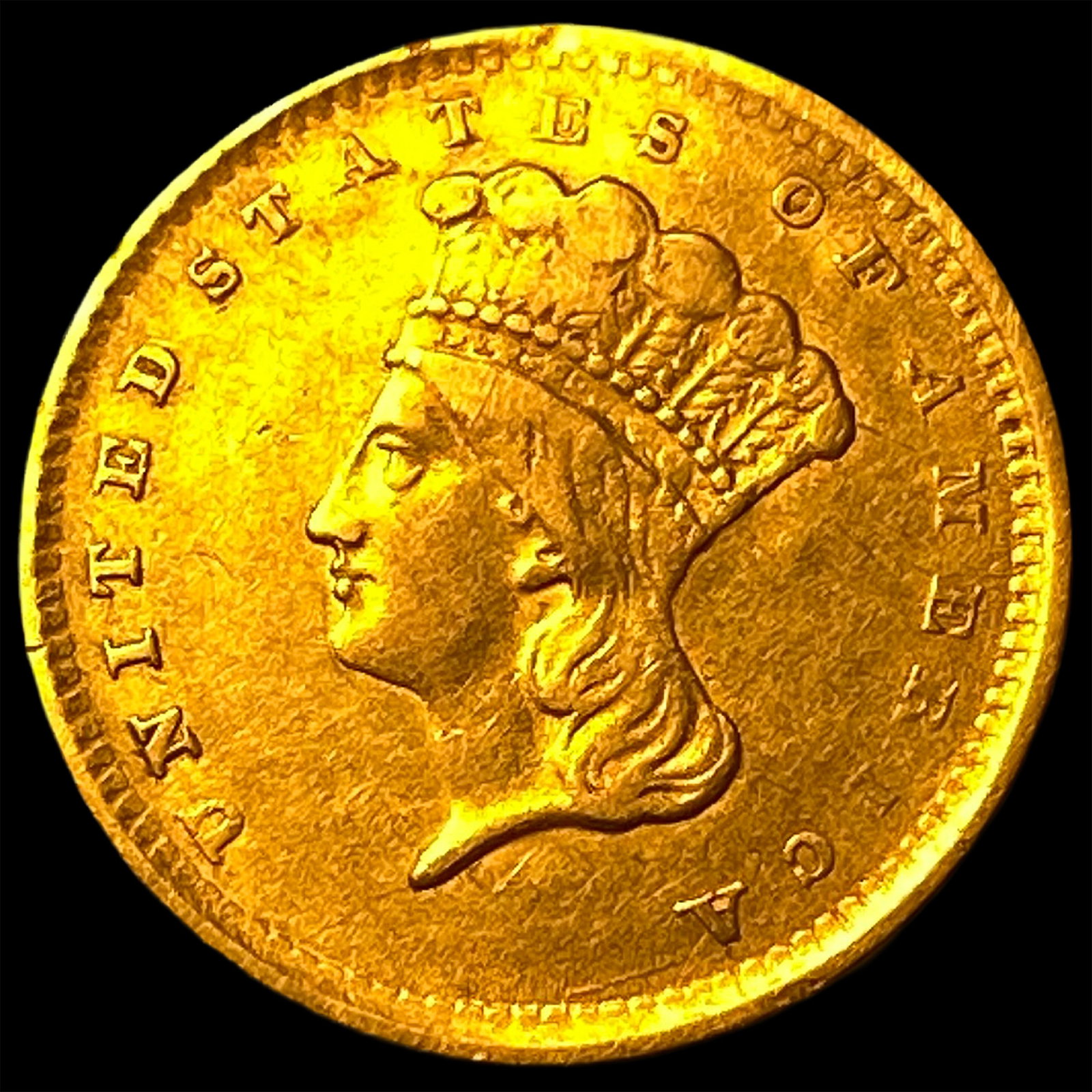 1856 Gold $1 Indian Princess Head CHOICE AU (1 of 2)