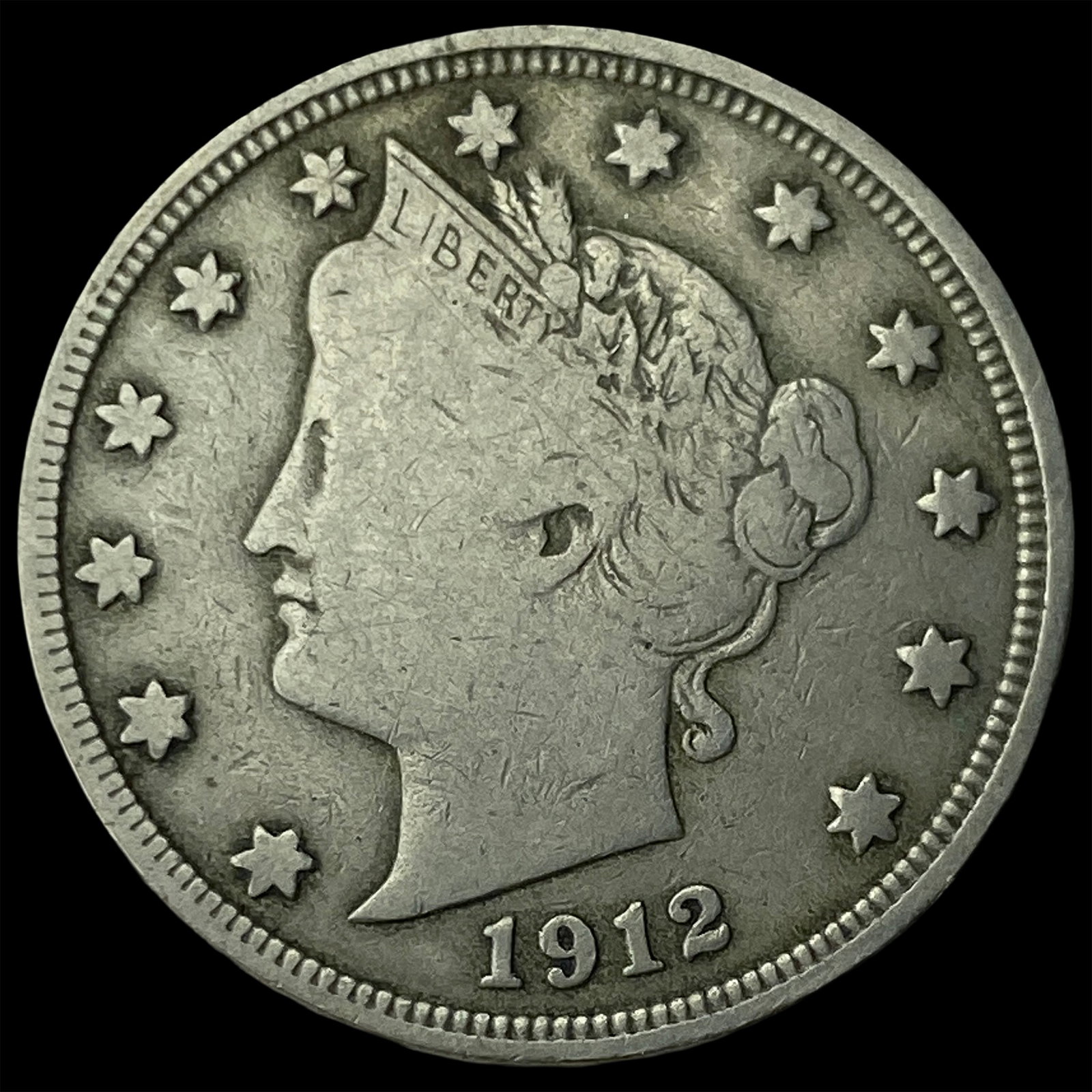 1912-S Liberty Head Nickel LIGHTLY CIRCULATED: 1912-S Liberty Head Nickel LIGHTLY CIRCULATED