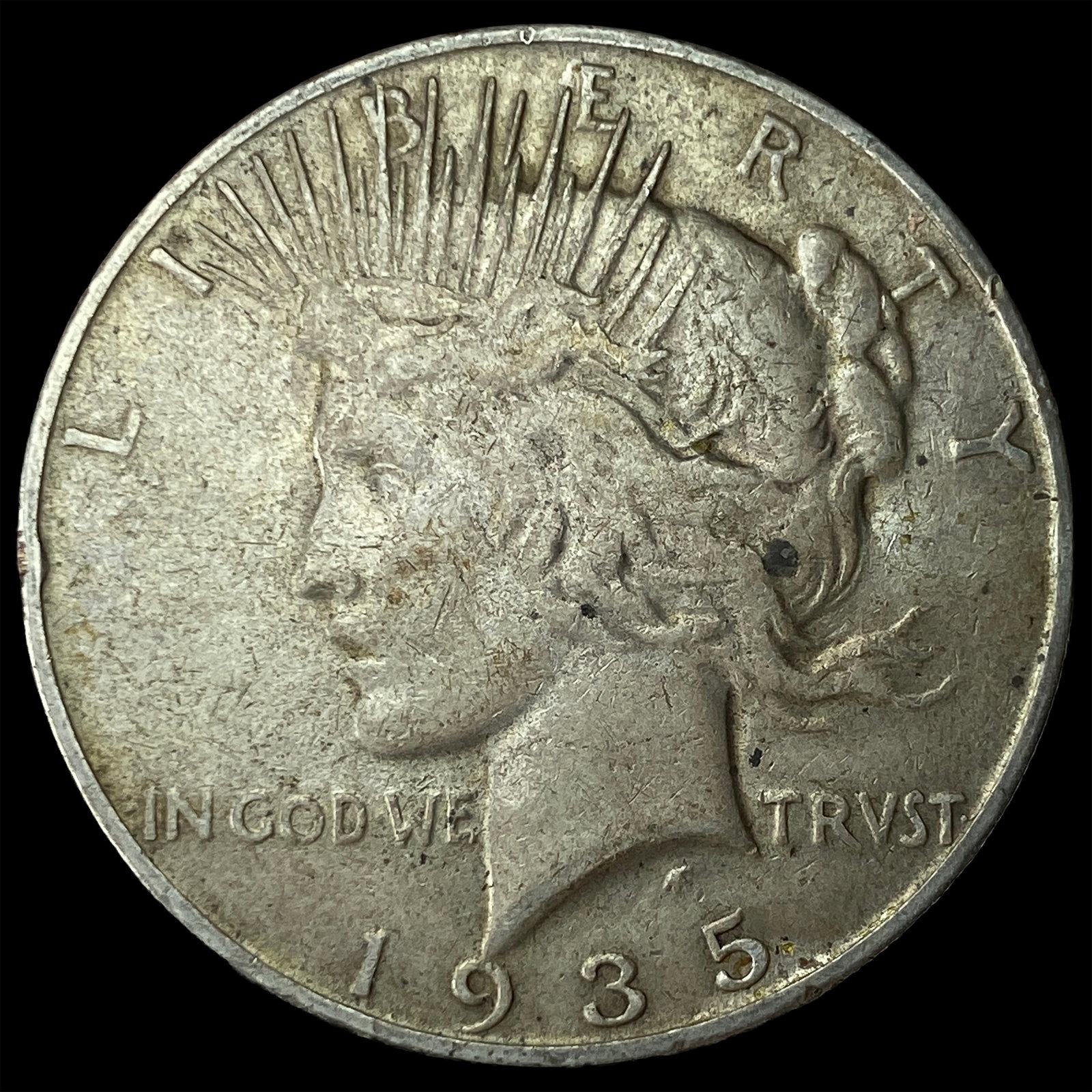 1935-S Silver Peace Dollar NEARLY UNCIRCULATED: 1935-S Silver Peace Dollar NEARLY UNCIRCULATED