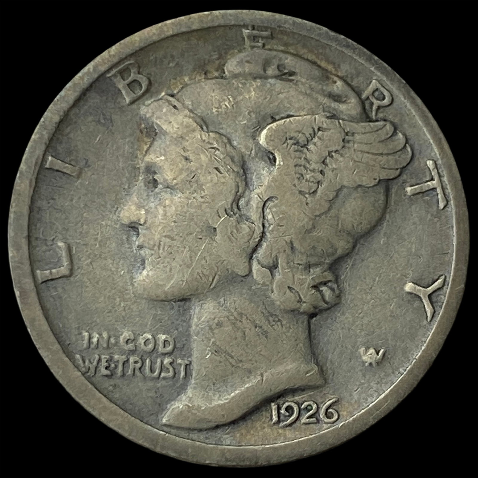 1926-S Silver Mercury Dime NEARLY UNCIRCULATED: 1926-S Silver Mercury Dime NEARLY UNCIRCULATED