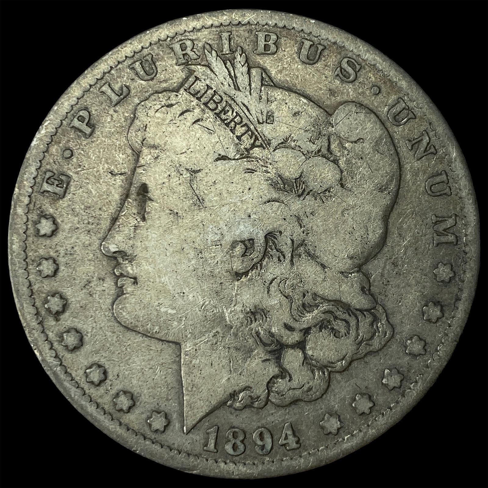 1894-S Silver Morgan Dollar NICELY CIRCULATED: 1894-S Silver Morgan Dollar NICELY CIRCULATED