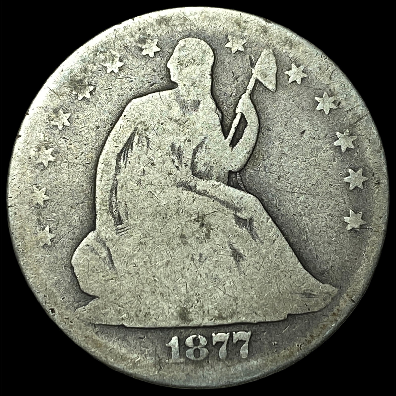 1877-S Silver Seated Liberty Half Dollar NICELY CIRCULATED: 1877-S Silver Seated Liberty Half Dollar NICELY CIRCULATED