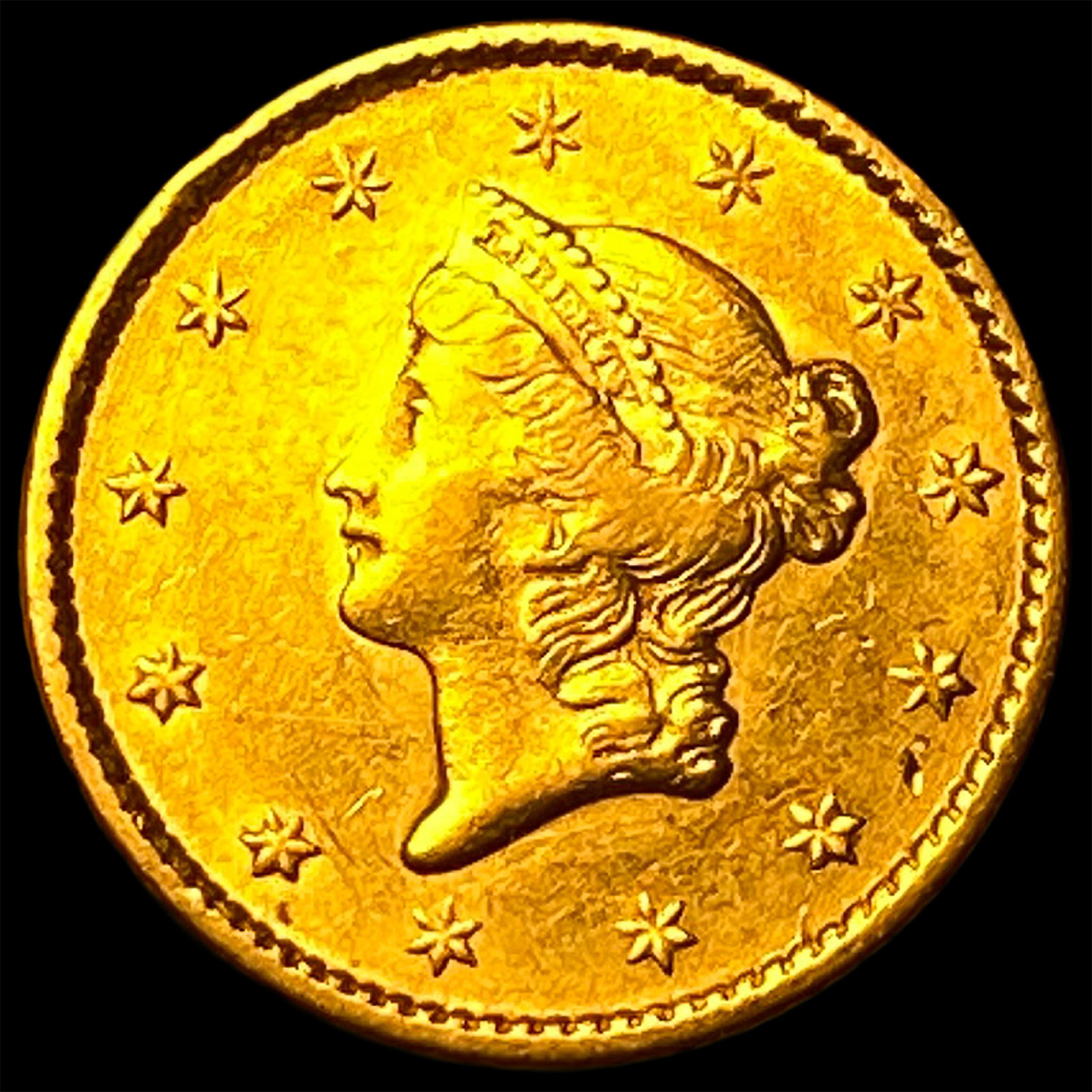 1850 Gold $1 Liberty Head Type 1 CHOICE AU: 1850 Gold $1 Liberty Head Type 1 CHOICE AU