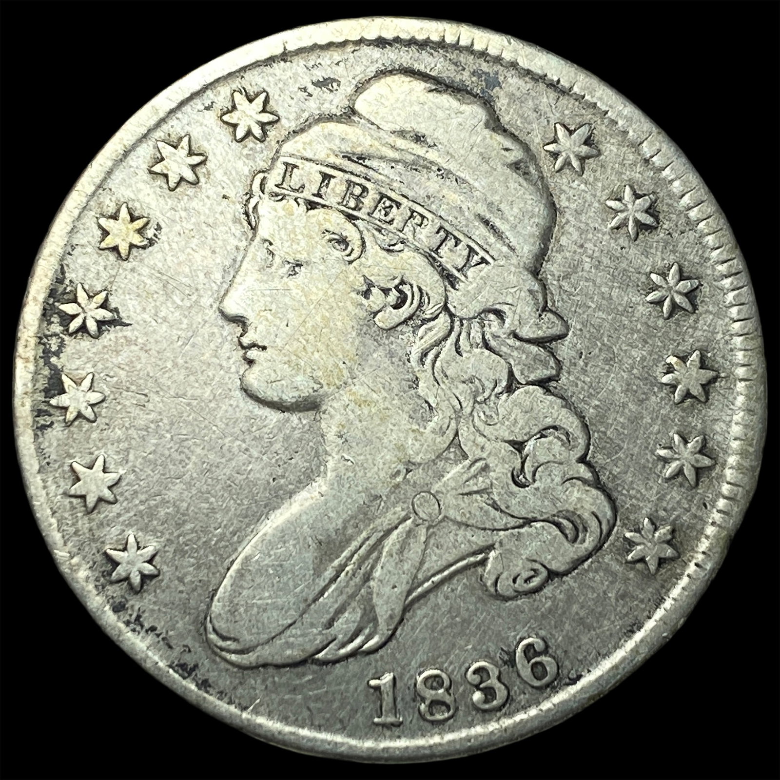 1836 Capped Bust Half Dollar LIGHTLY CIRCULATED: 1836 Capped Bust Half Dollar LIGHTLY CIRCULATED