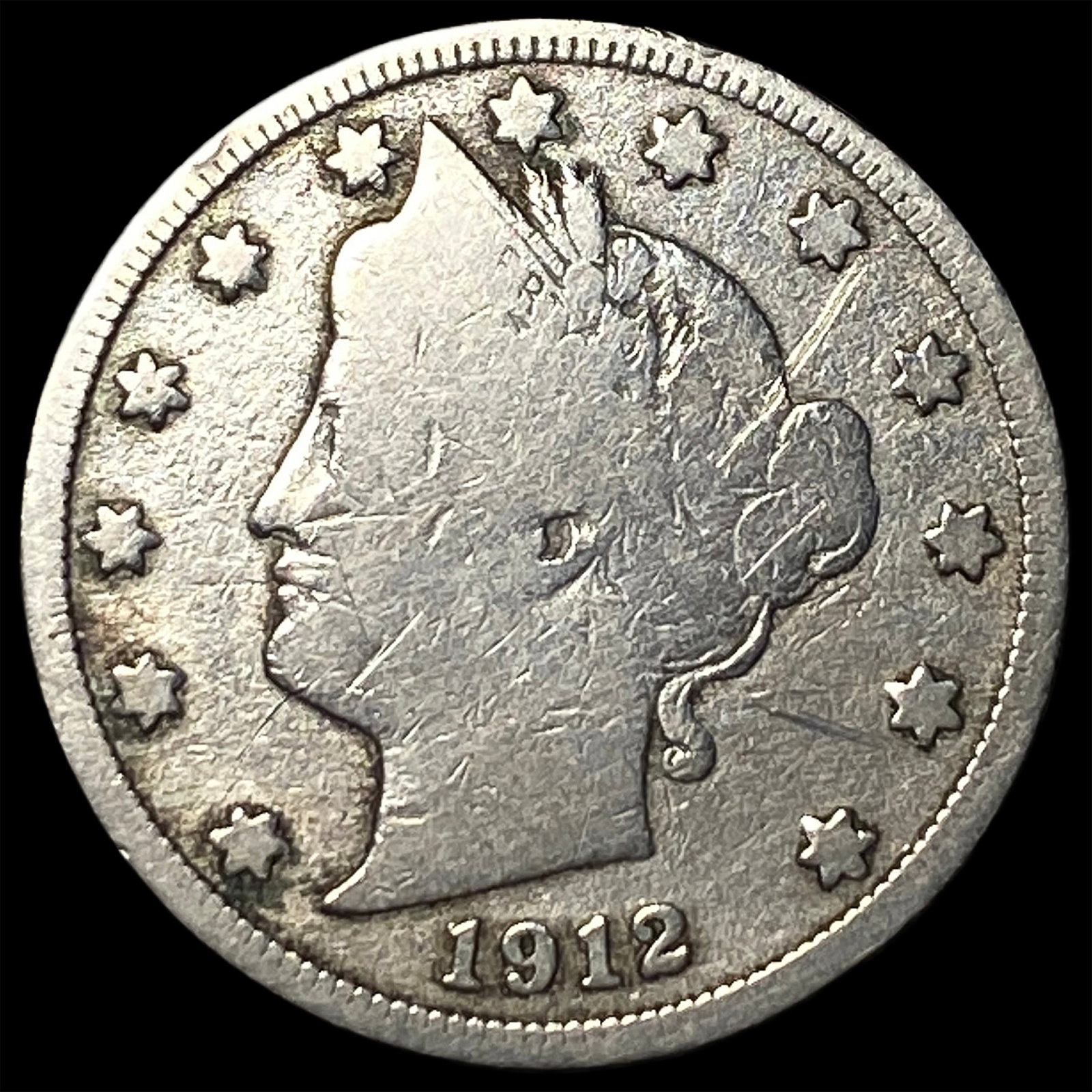 1912-S Liberty Head Nickel NICELY CIRCULATED: 1912-S Liberty Head Nickel NICELY CIRCULATED