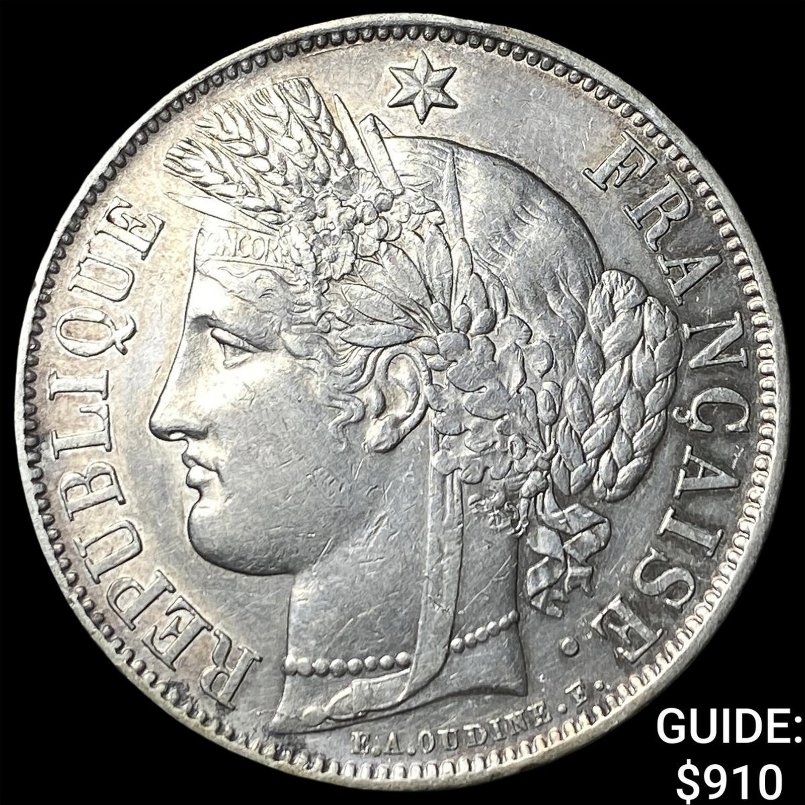 1851A France Silver 5 Francs Maryanne Head: 1851A France Silver 5 Francs Maryanne Head