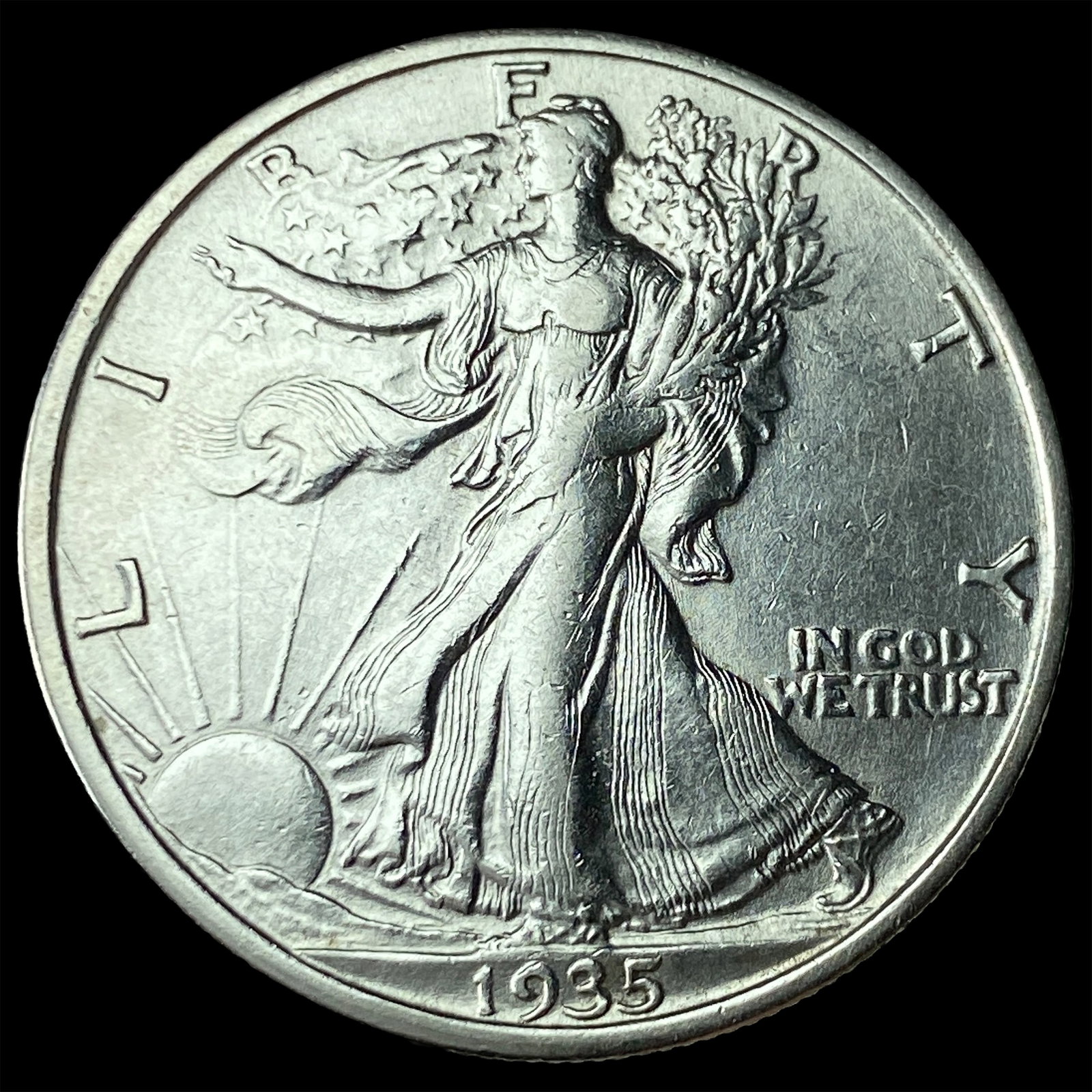 1935-S Silver Walking Liberty Half Dollar UNCIRCULATED: 1935-S Silver Walking Liberty Half Dollar UNCIRCULATED