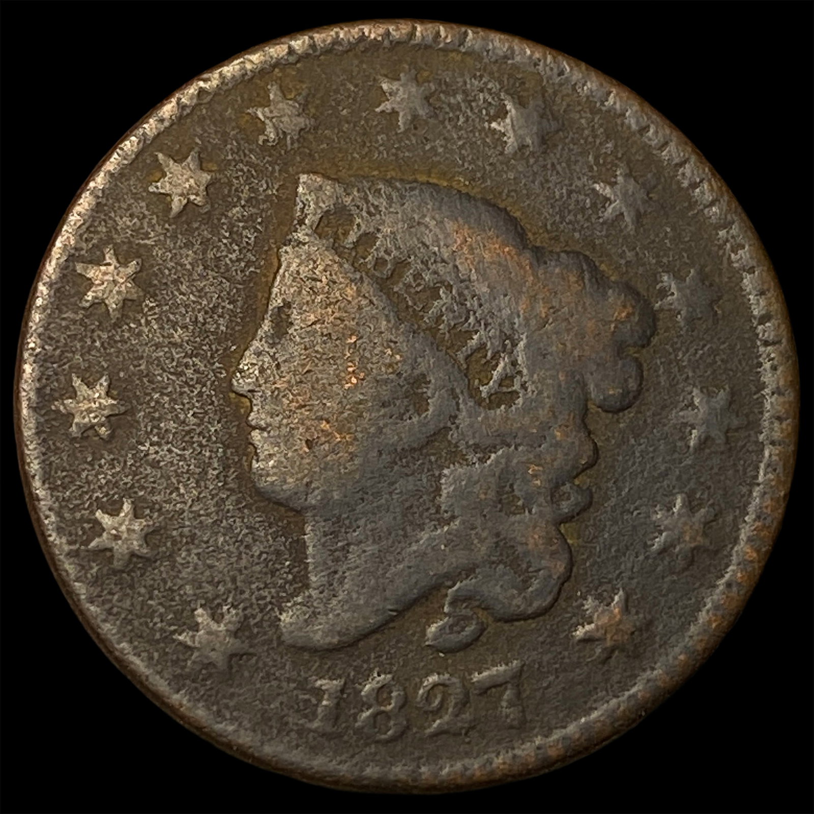 1827 Coronet Head Large Cent LIGHTLY CIRCULATED: 1827 Coronet Head Large Cent LIGHTLY CIRCULATED