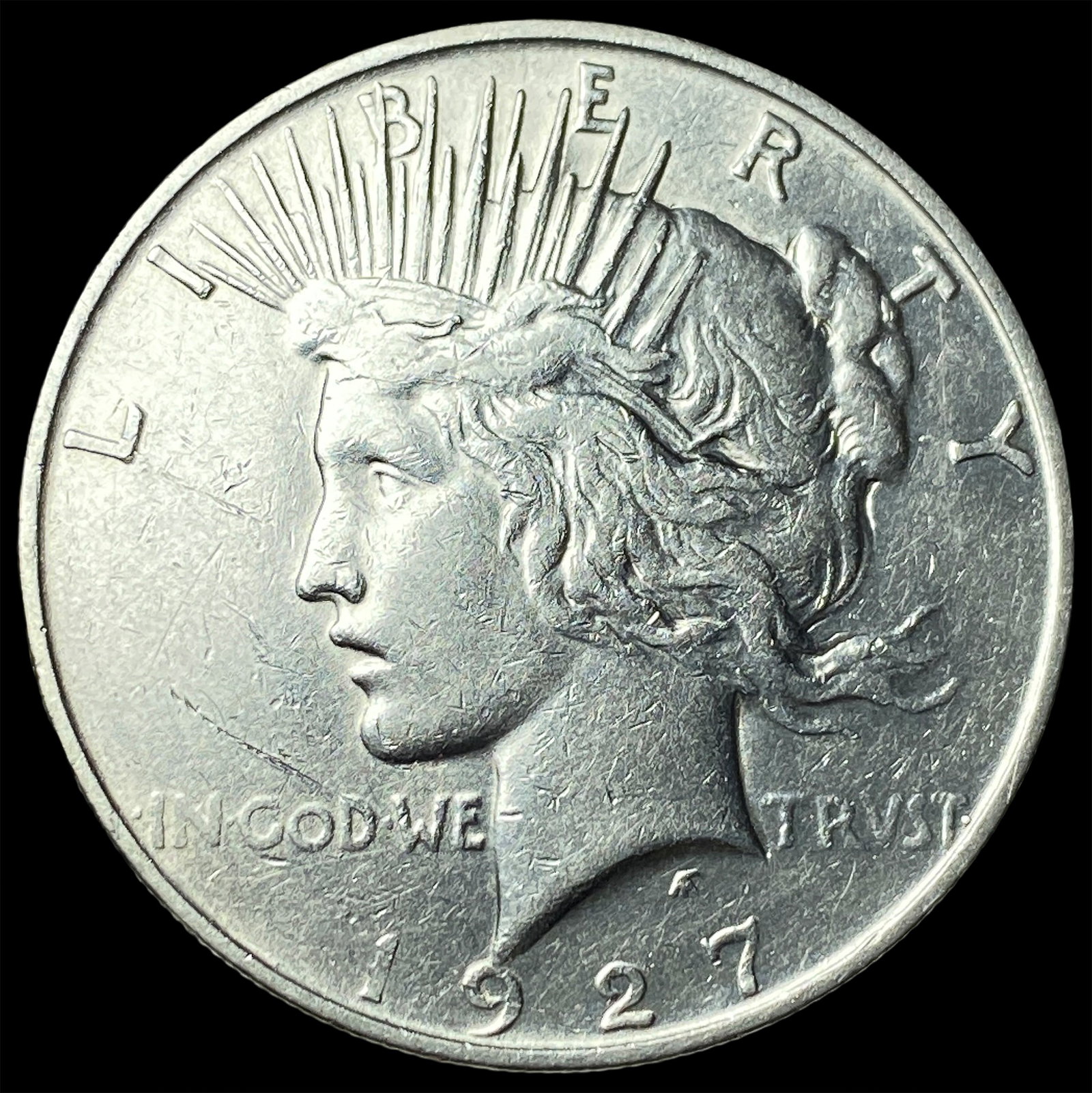 1927-D Silver Peace Dollar NEARLY UNCIRCULATED: 1927-D Silver Peace Dollar NEARLY UNCIRCULATED