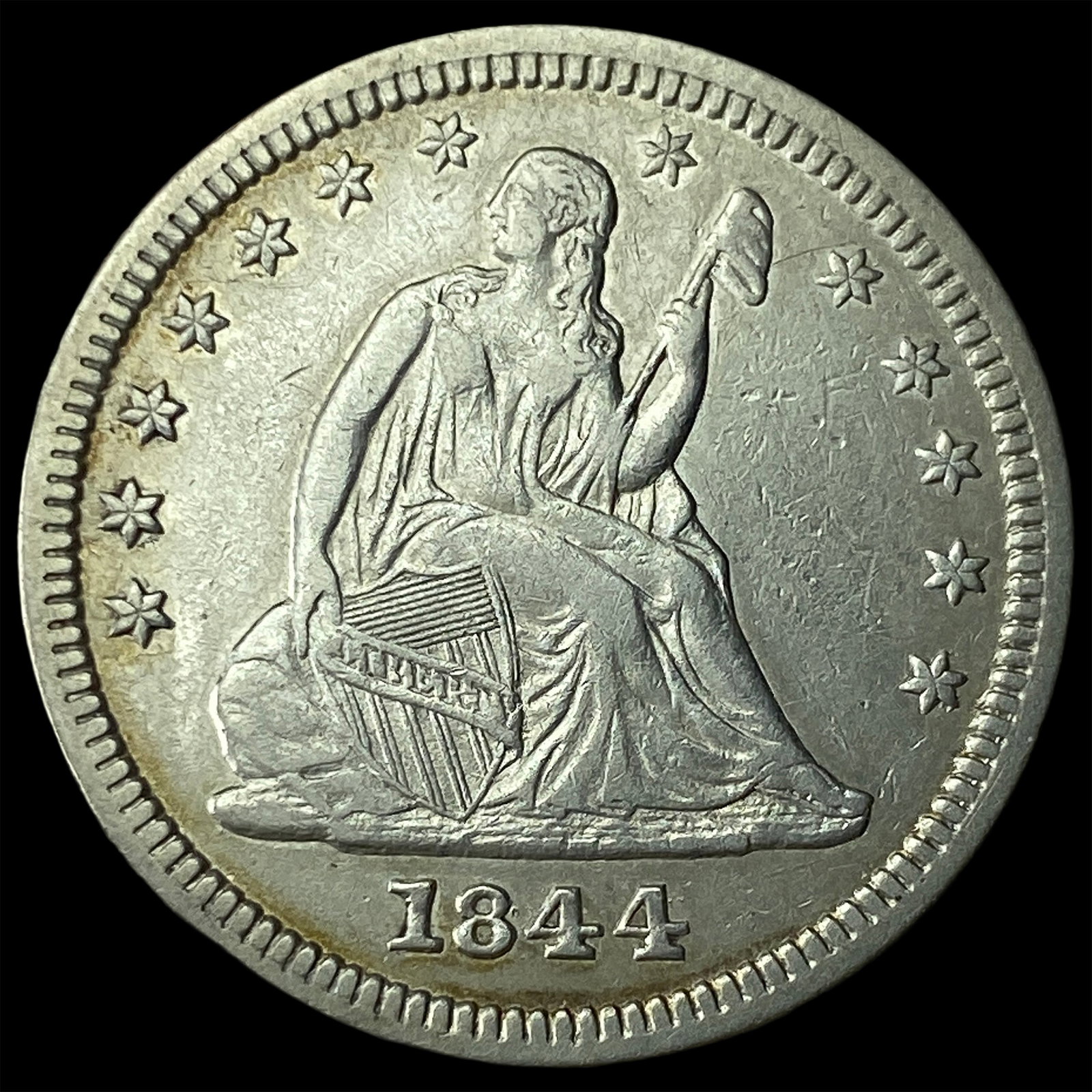 1844 Silver Seated Liberty Quarter UNCIRCULATED (1 of 2)