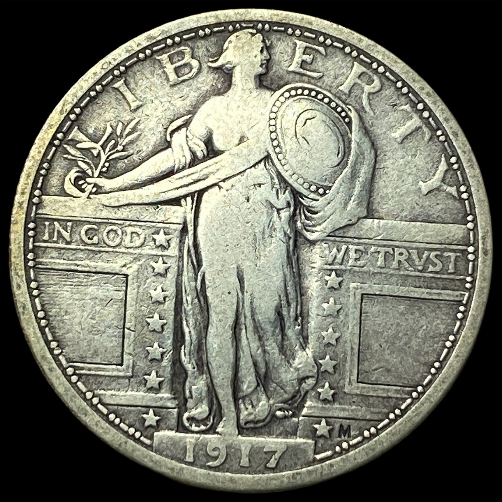1917 Type 1 Standing Liberty Quarter NEARLY UNCIRCULATED: 1917 Type 1 Standing Liberty Quarter NEARLY UNCIRCULATED
