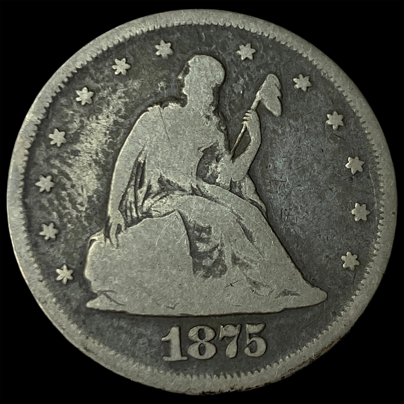 1875 Seated Liberty Twenty Cents LIGHTLY CIRCULATED: 1875 Seated Liberty Twenty Cents LIGHTLY CIRCULATED
