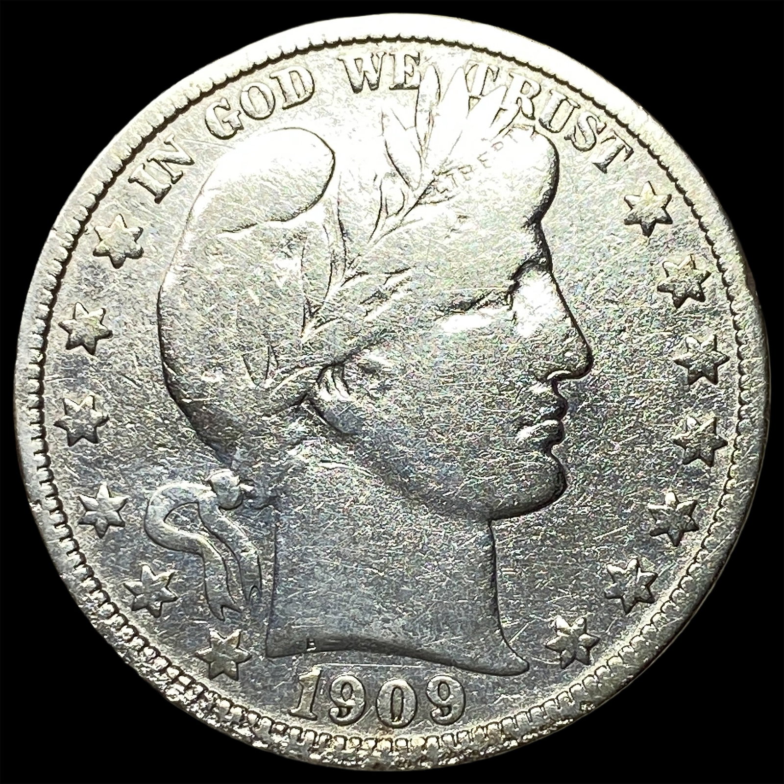 1909 Silver Barber Half Dollar LIGHTLY CIRCULATED: 1909 Silver Barber Half Dollar LIGHTLY CIRCULATED