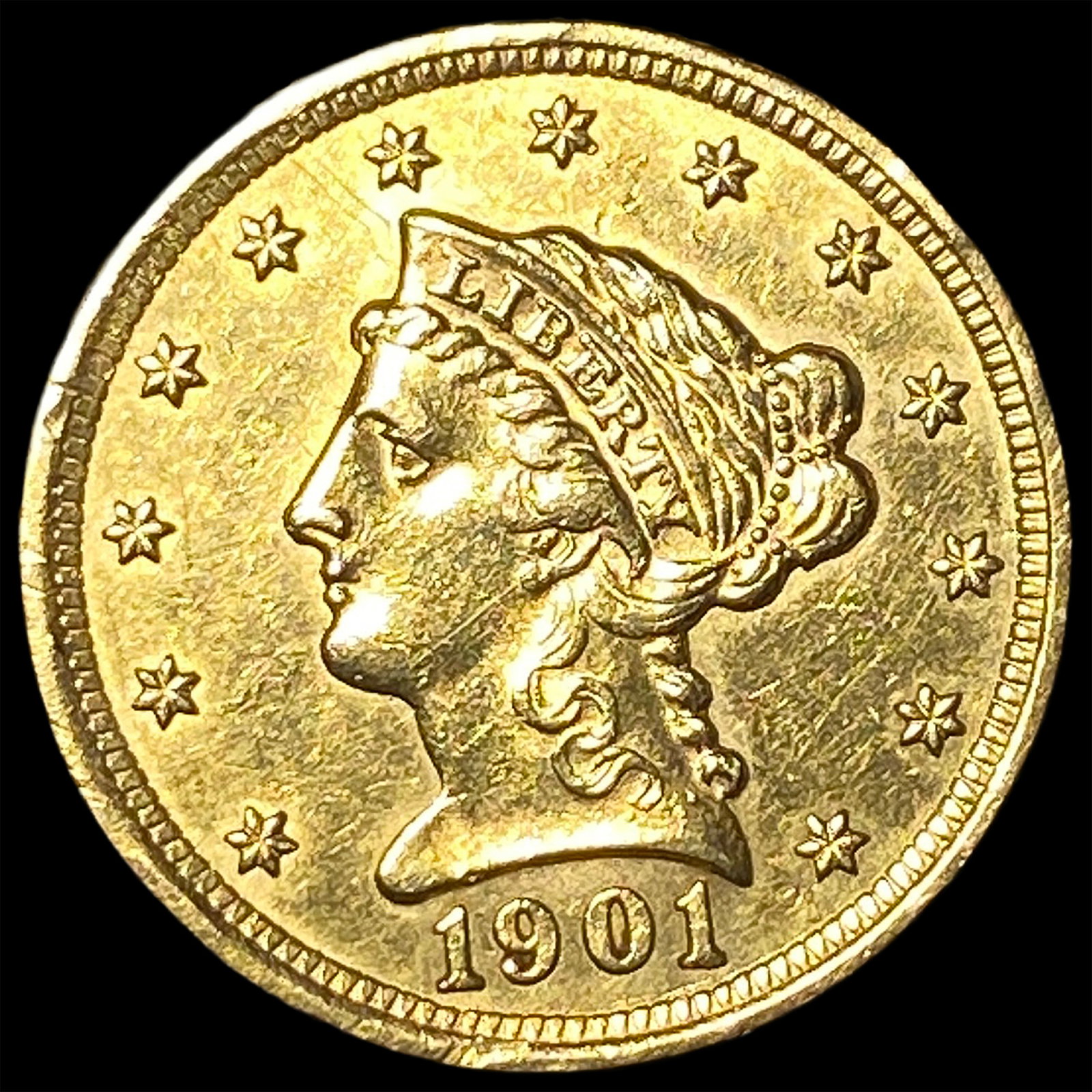 1901 Liberty Head Gold Quarter Eagle $2.50 UNCIRCULATED: 1901 Liberty Head Gold Quarter Eagle $2.50 UNCIRCULATED