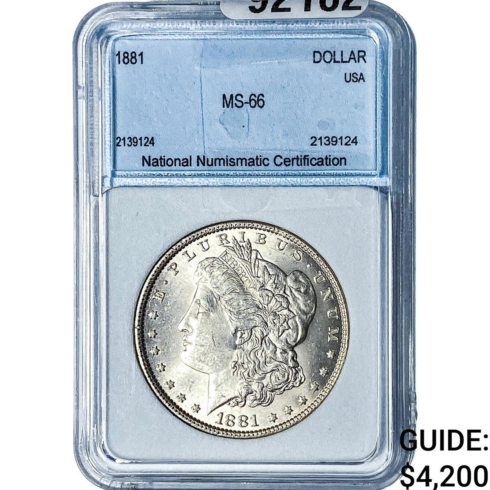 1881 Morgan Silver Dollar NNC MS66: 1881 Morgan Silver Dollar NNC MS66
