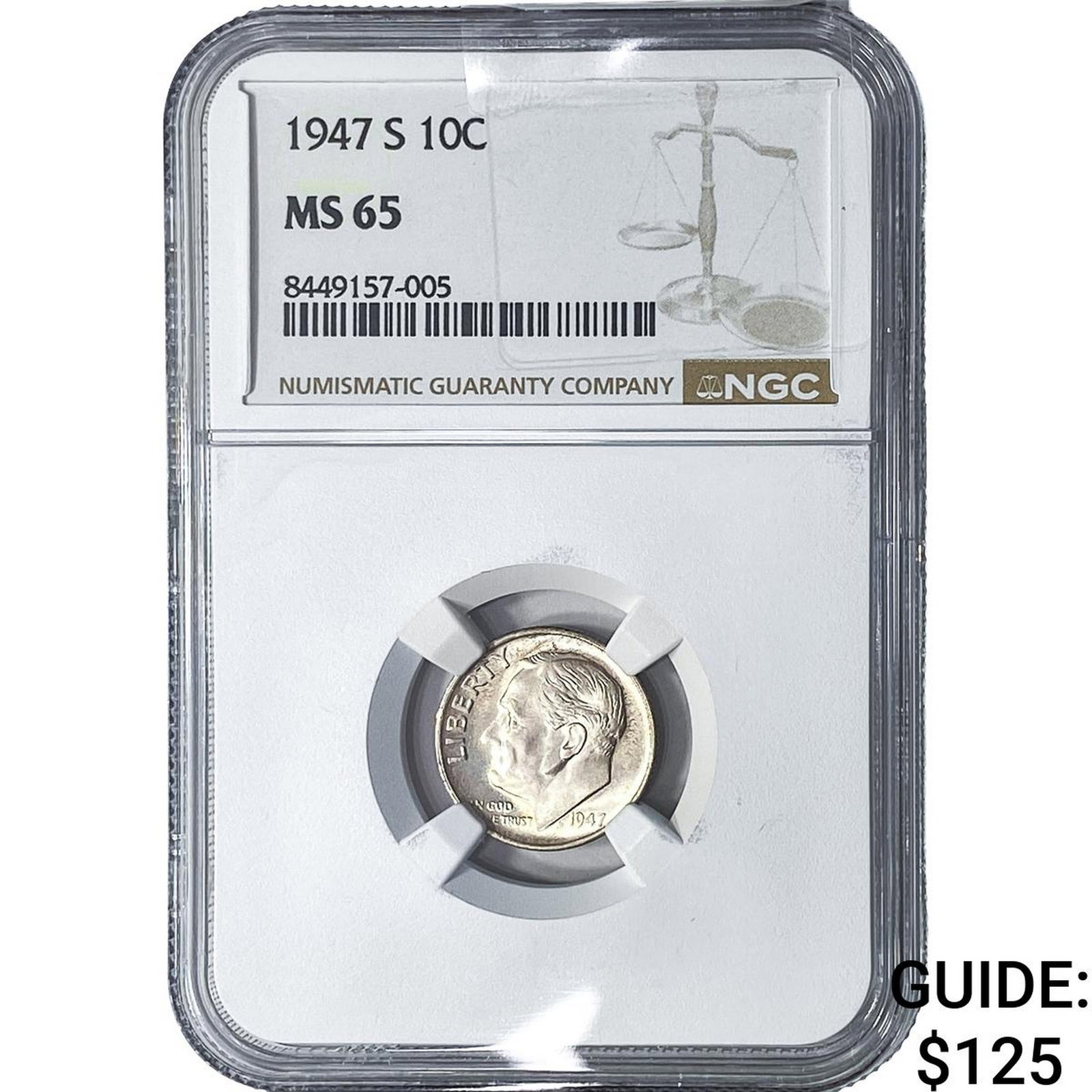 1947-S Roosevelt Dime NGC MS65: 1947-S Roosevelt Dime NGC MS65