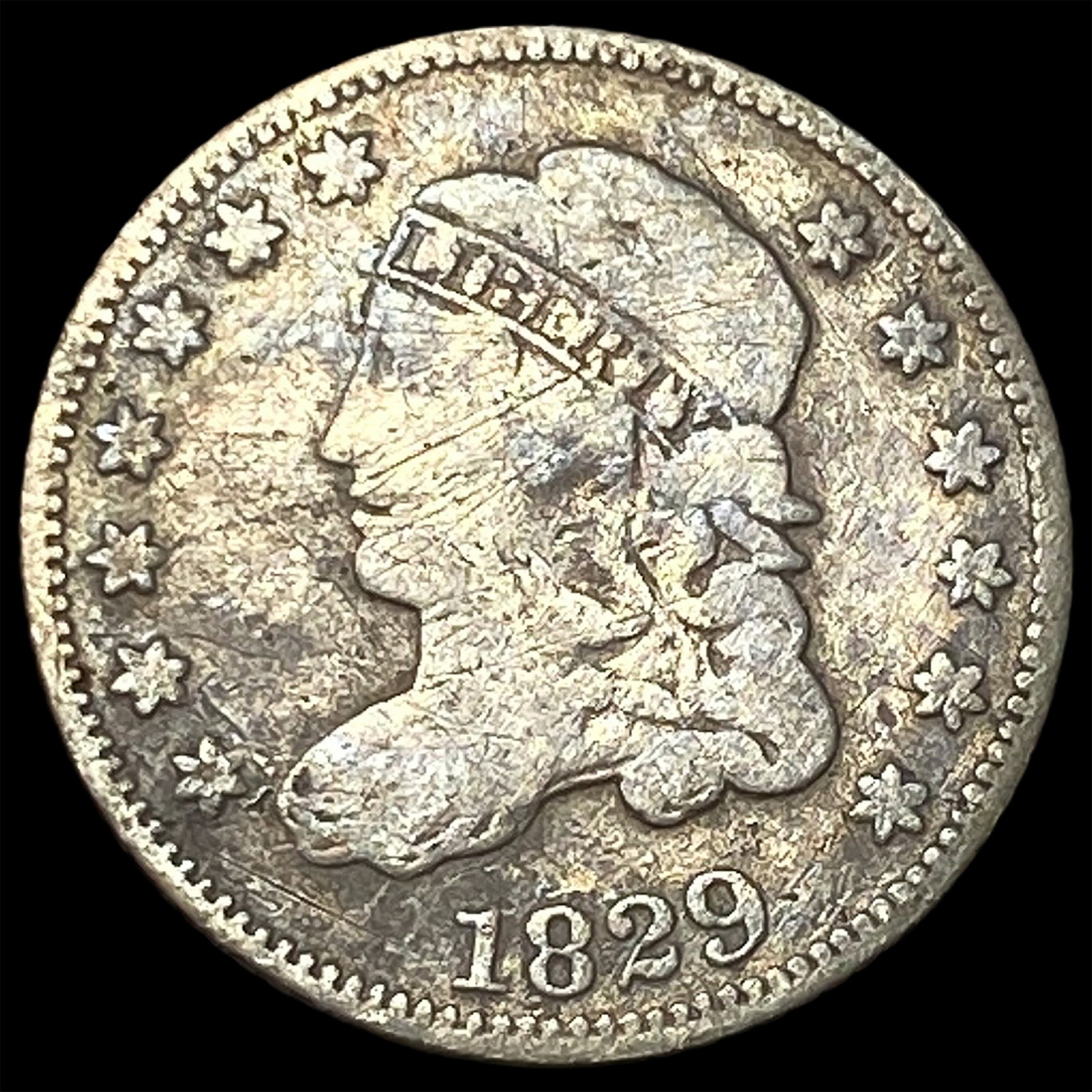 1829 Capped Bust Half Dime NICELY CIRCULATED: 1829 Capped Bust Half Dime NICELY CIRCULATED