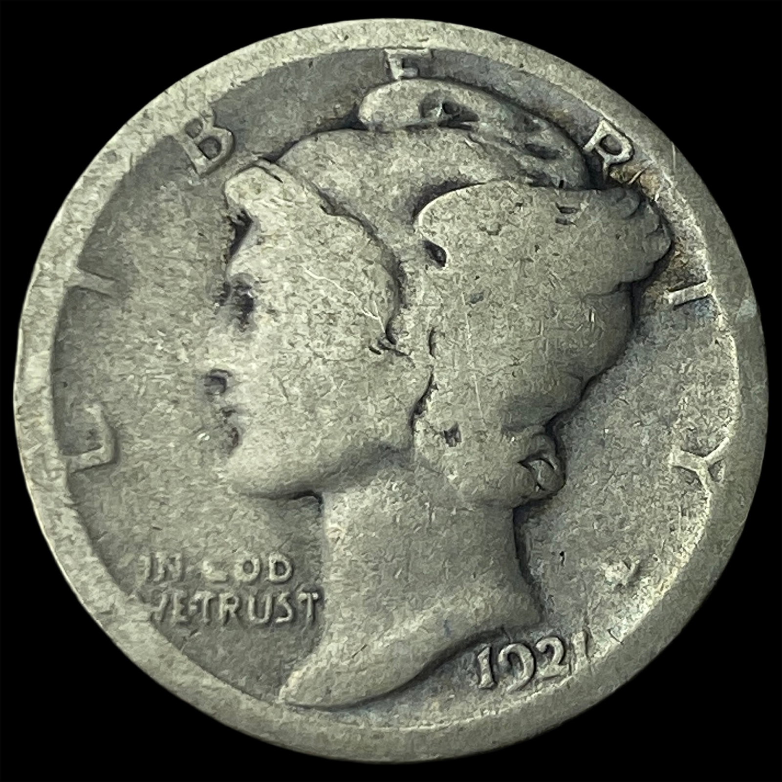 1921 Mercury Dime NICELY CIRCULATED: 1921 Mercury Dime NICELY CIRCULATED