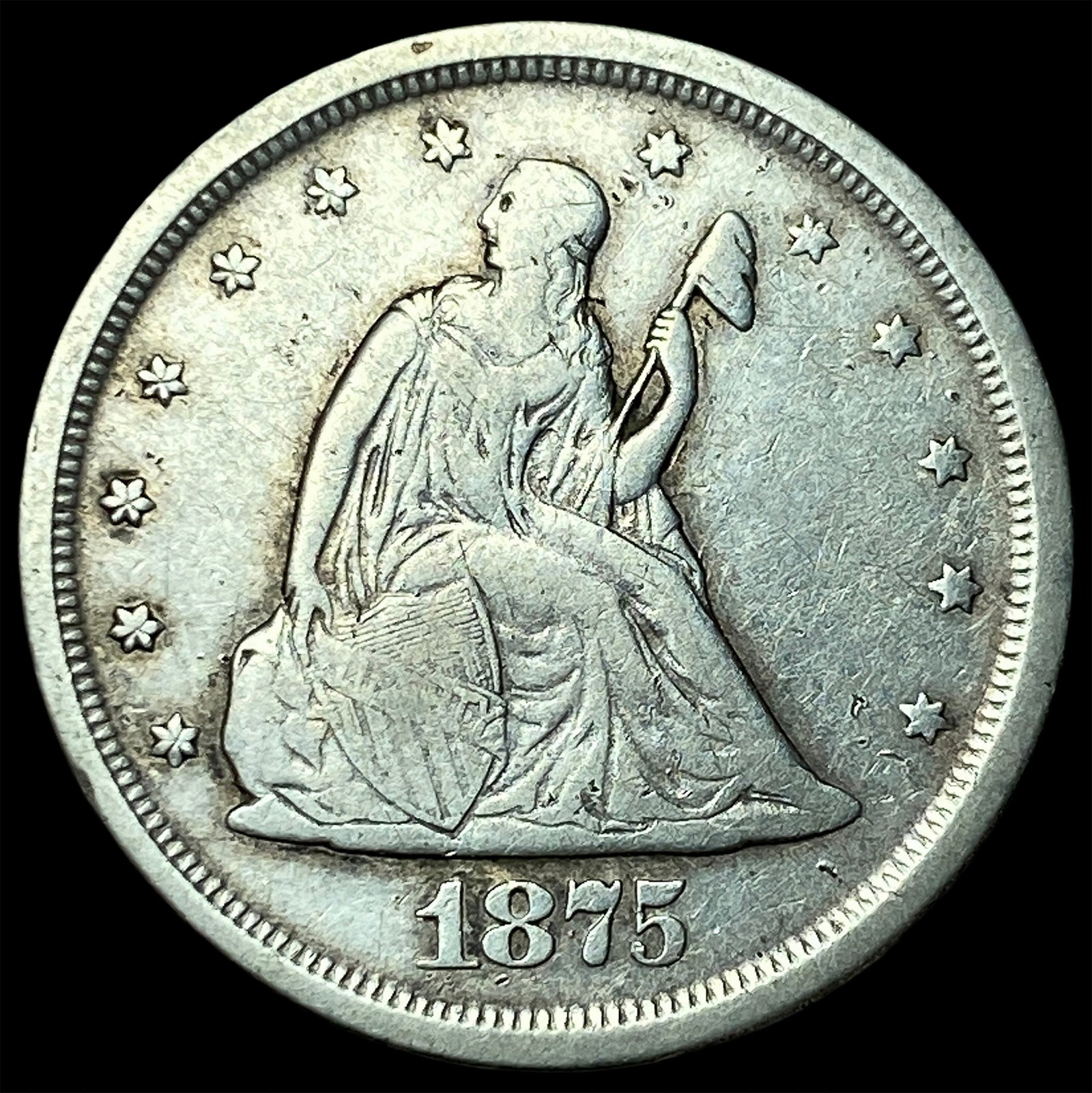 1875-S Silver Twenty Cents NEARLY UNCIRCULATED