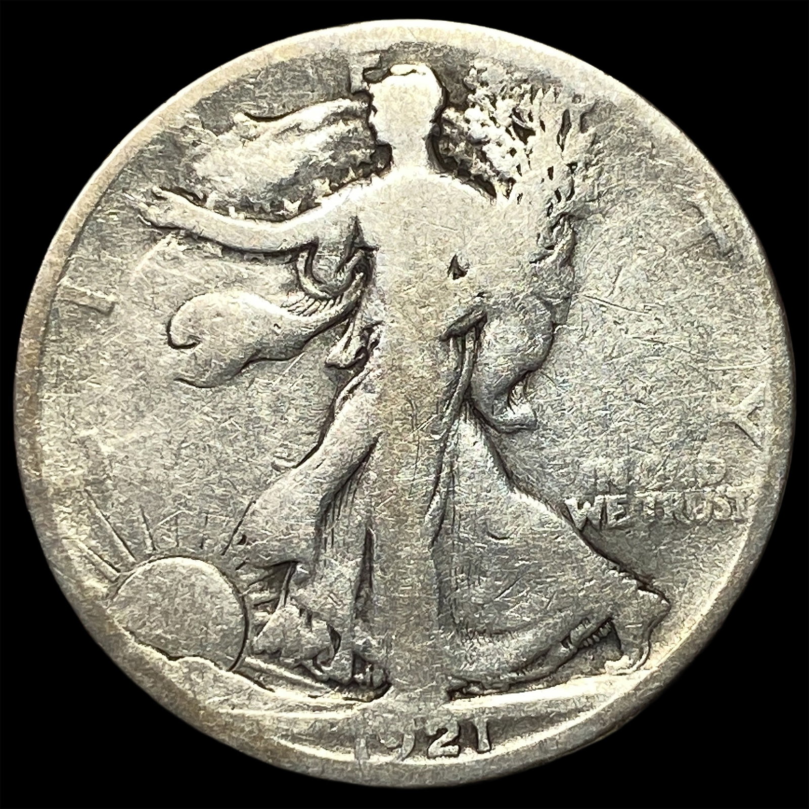 1921-S Silver Walking Liberty Half Dollar NICELY CIRCULATED: 1921-S Silver Walking Liberty Half Dollar NICELY CIRCULATED