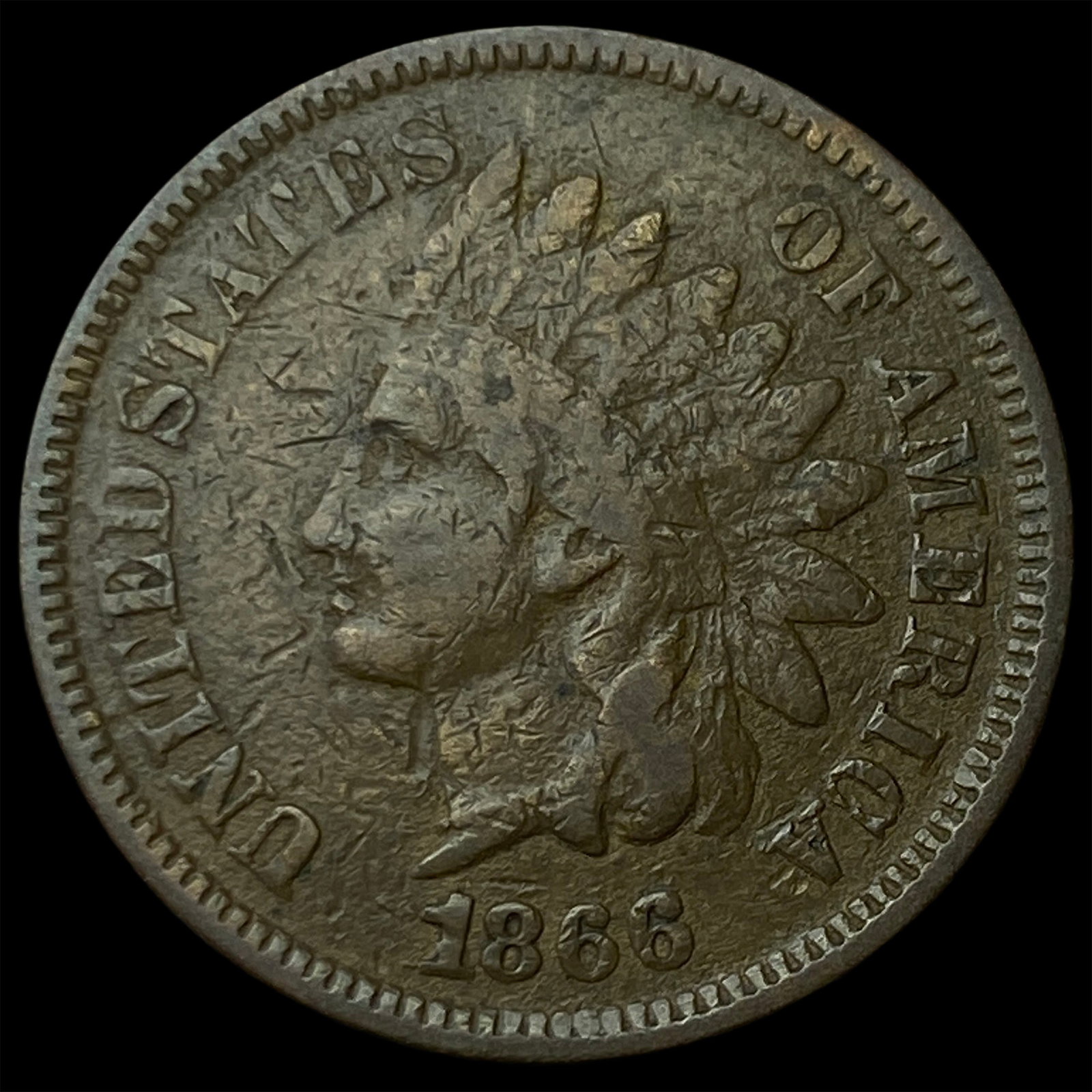 1866 Indian Head Cent LIGHTLY CIRCULATED: 1866 Indian Head Cent LIGHTLY CIRCULATED