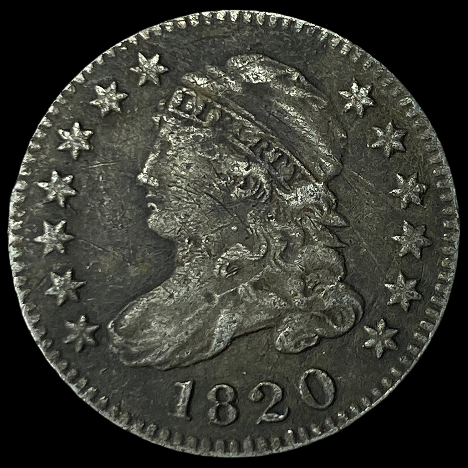 1820 Capped Bust Dime NEARLY UNCIRCULATED: 1820 Capped Bust Dime NEARLY UNCIRCULATED