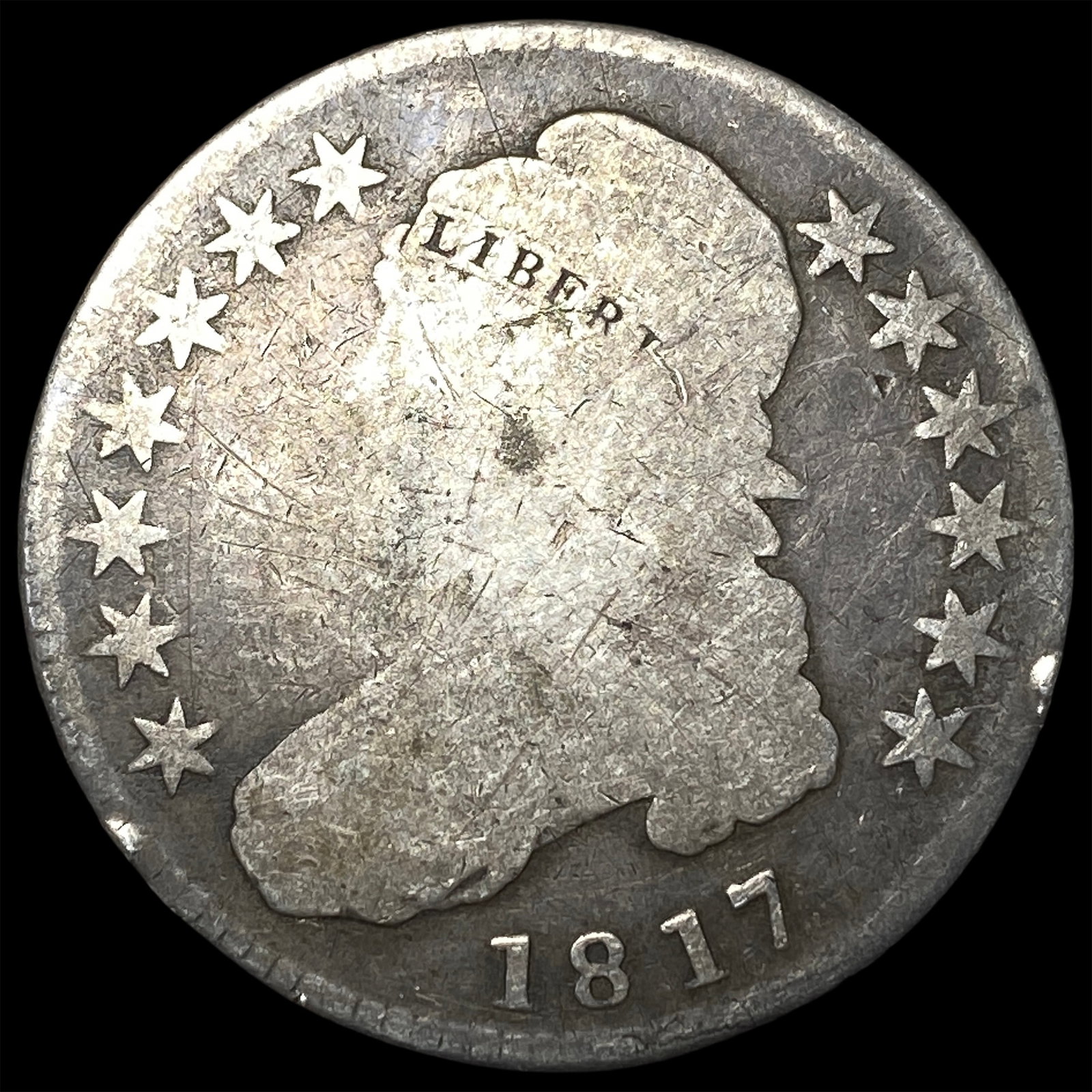 1817 Capped Bust Half Dollar NICELY CIRCULATED: 1817 Capped Bust Half Dollar NICELY CIRCULATED