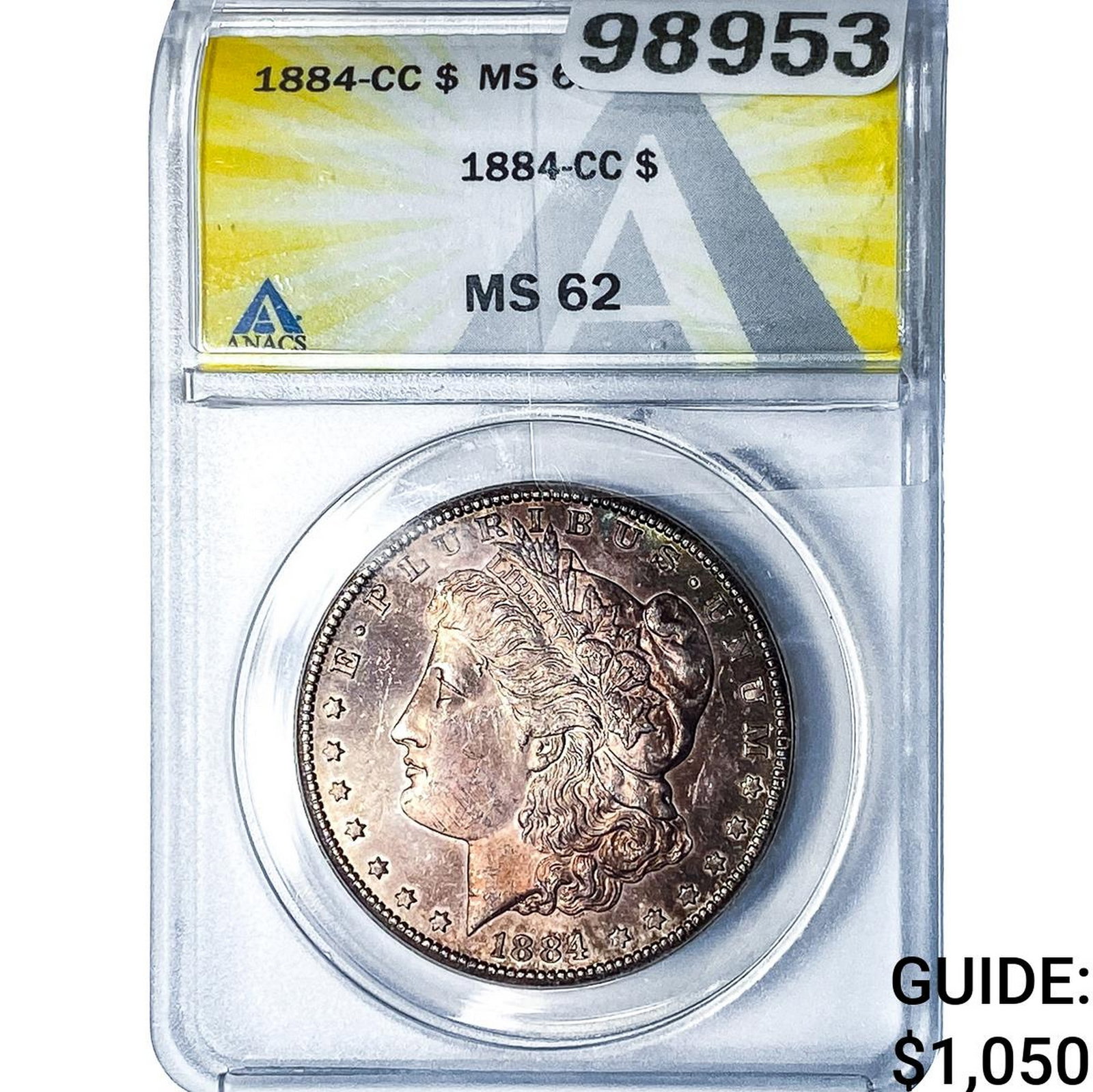 1884-CC Morgan Silver Dollar ANACS MS62: 1884-CC Morgan Silver Dollar ANACS MS62