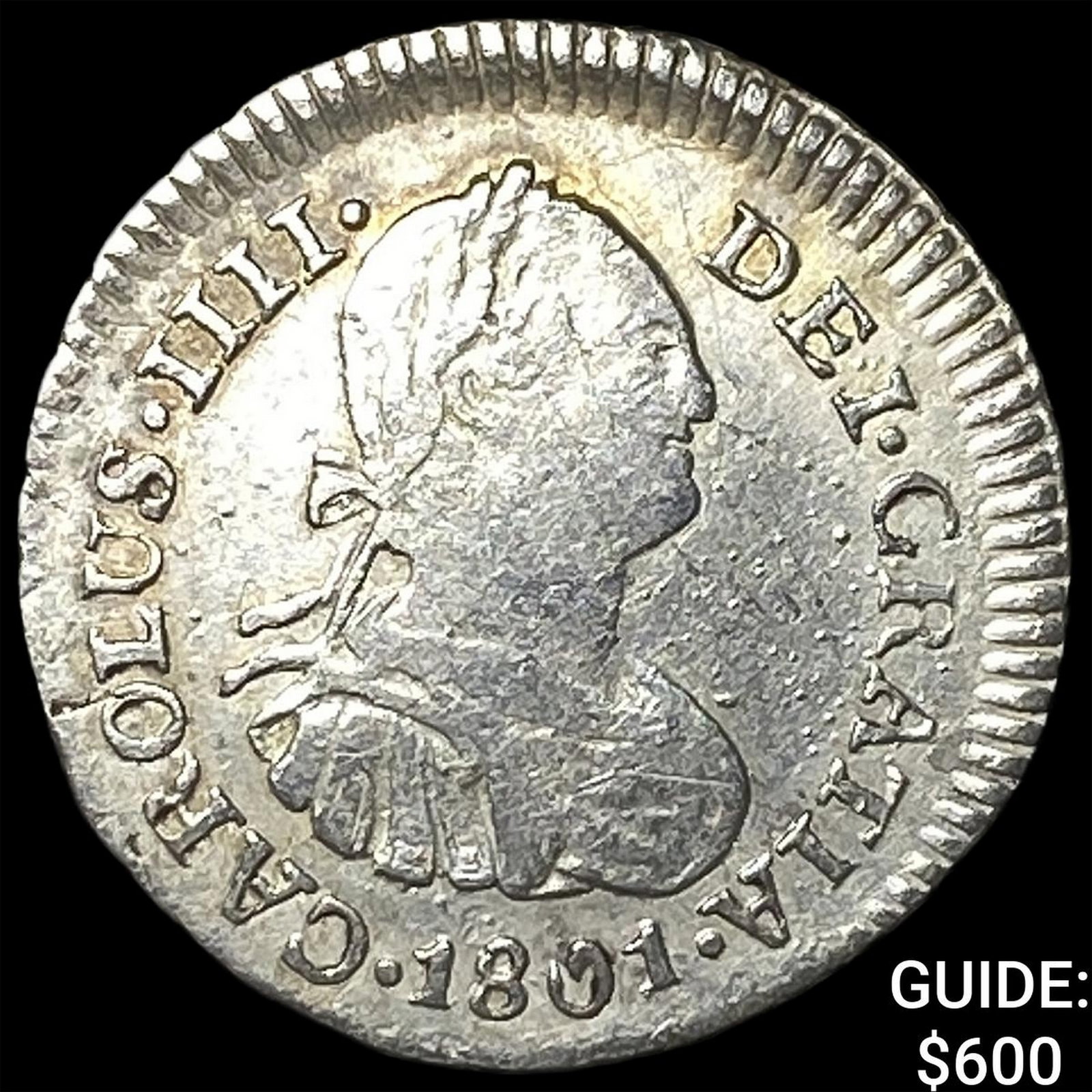 1801-JJ Peru Charles IV Silver 1/2 Real (1 of 2)
