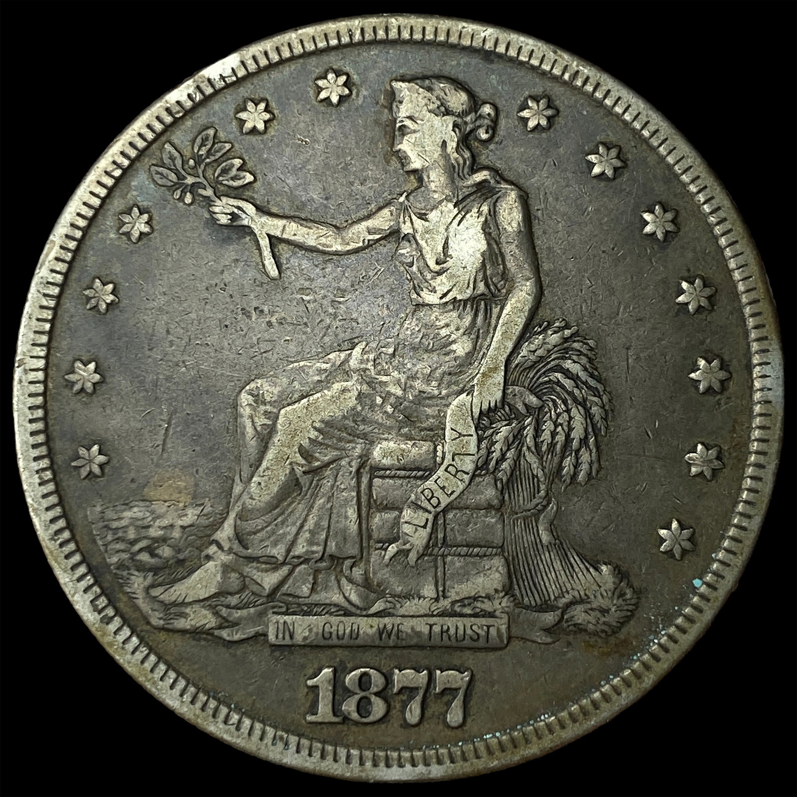 1877-S Silver Trade Dollar NEARLY UNCIRCULATED: 1877-S Silver Trade Dollar NEARLY UNCIRCULATED