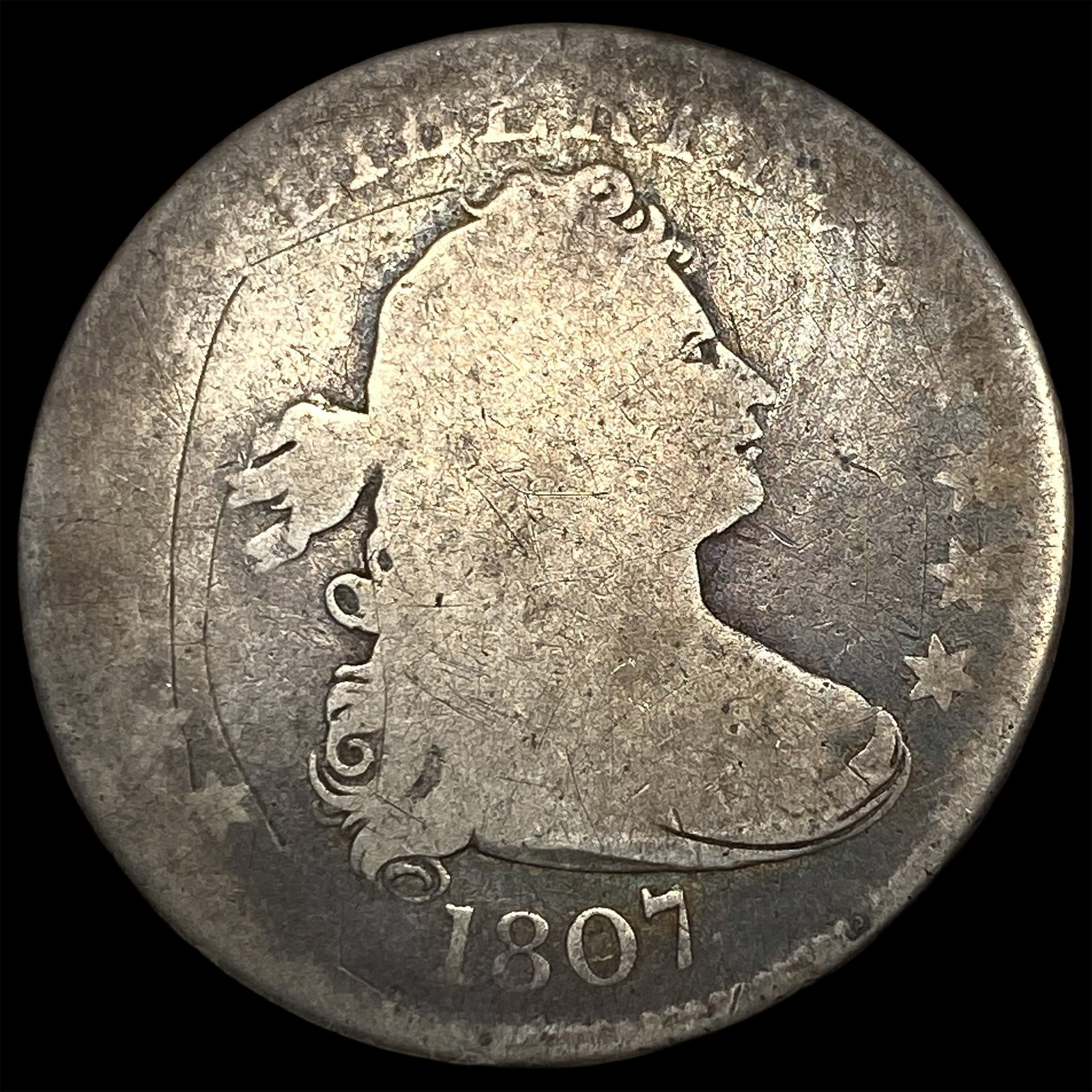 1807 Draped Bust Half Dollar NICELY CIRCULATED: 1807 Draped Bust Half Dollar NICELY CIRCULATED