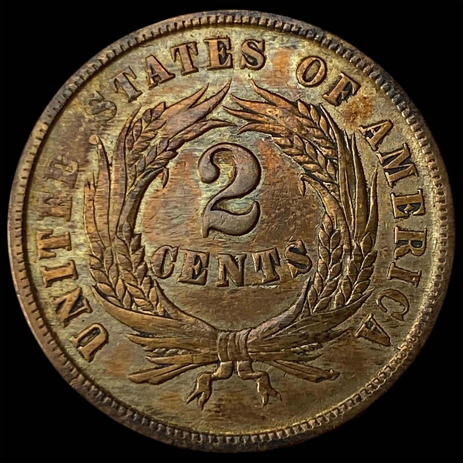 1864 Two-Cent Piece CHOICE AU - 2