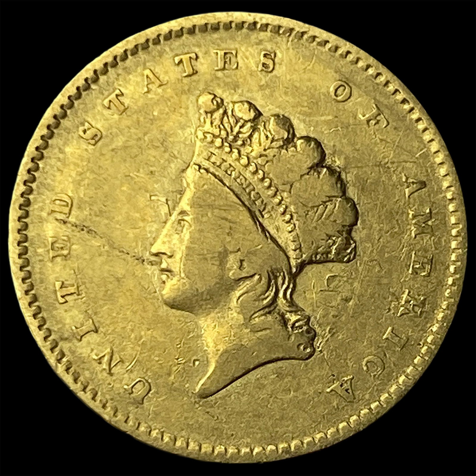 1854 Gold $1 Indian Princess type 2 CLOSELY UNCIRCULATED: 1854 Gold $1 Indian Princess type 2 CLOSELY UNCIRCULATED