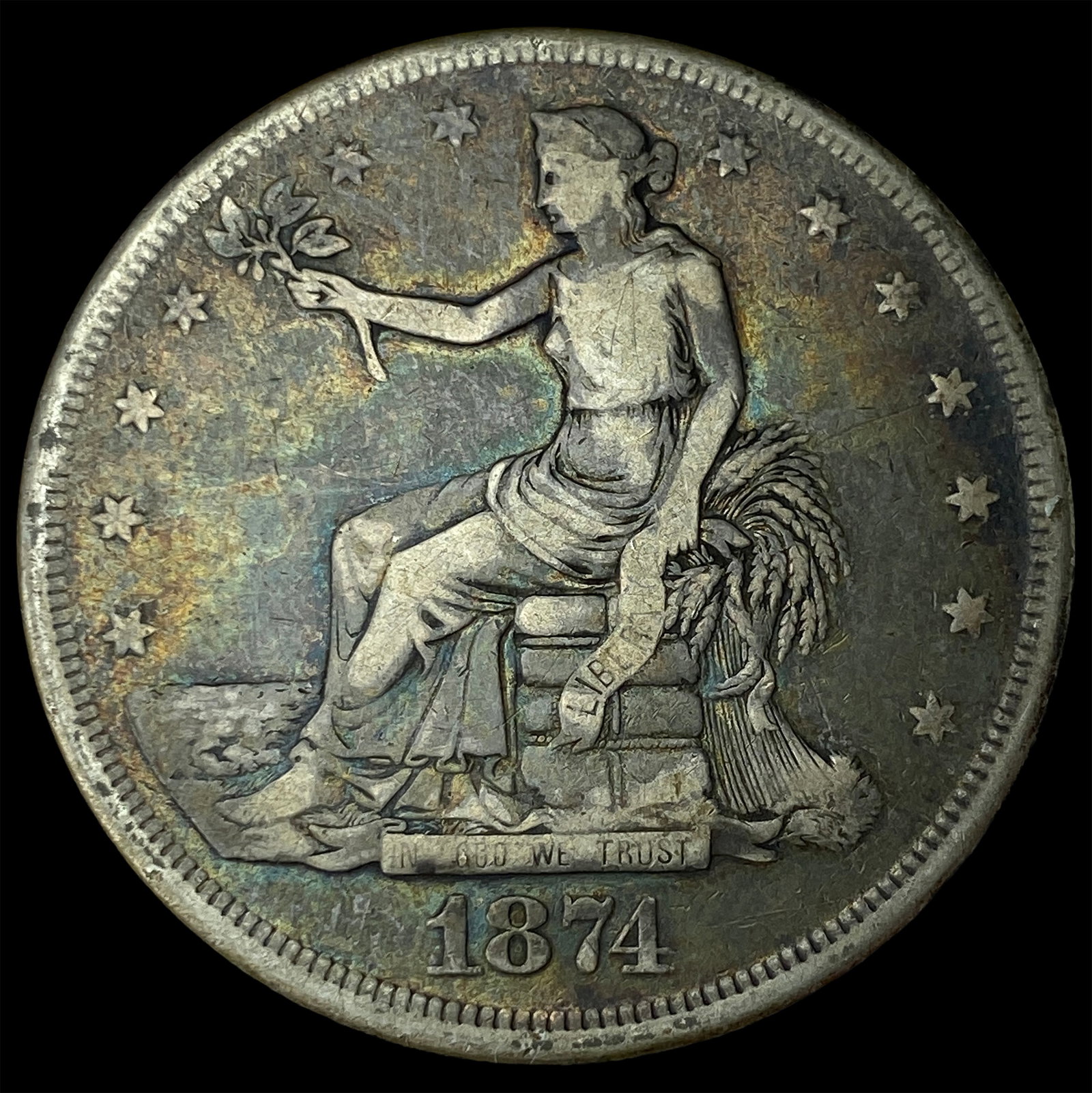 1874 Silver Trade Dollar LIGHTLY CIRCULATED: 1874 Silver Trade Dollar LIGHTLY CIRCULATED