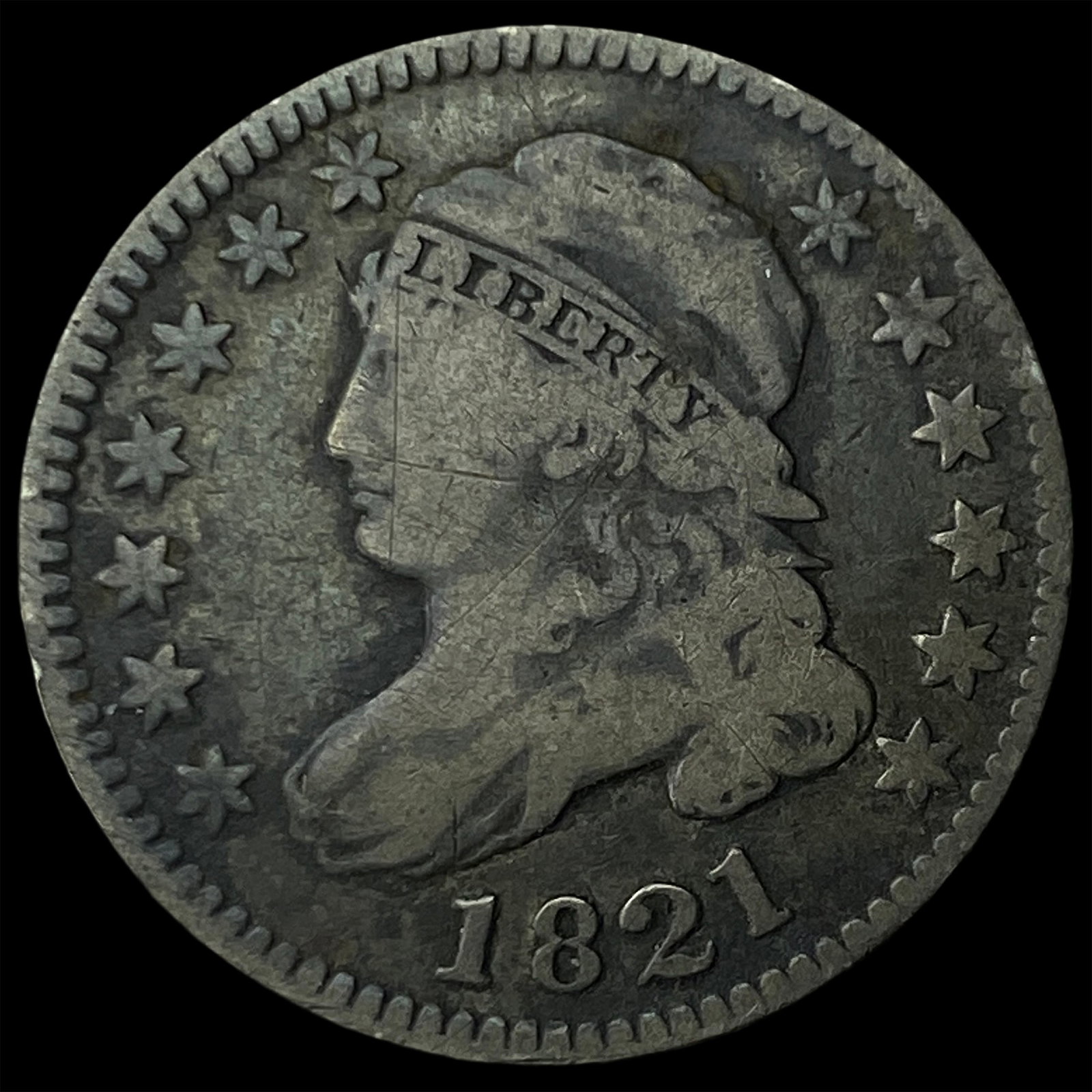 1821 Capped Bust Dime LIGHTLY CIRCULATED: 1821 Capped Bust Dime LIGHTLY CIRCULATED