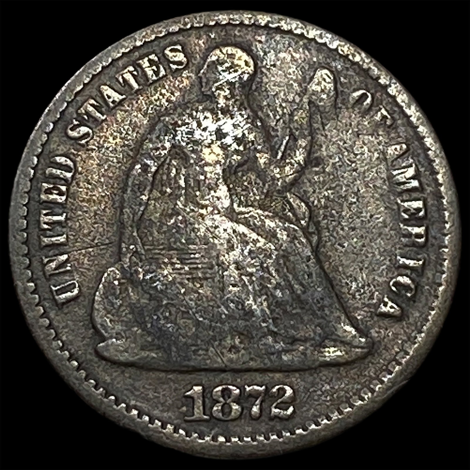 1872 Seated Liberty Half Dime LIGHTLY CIRCULATED: 1872 Seated Liberty Half Dime LIGHTLY CIRCULATED