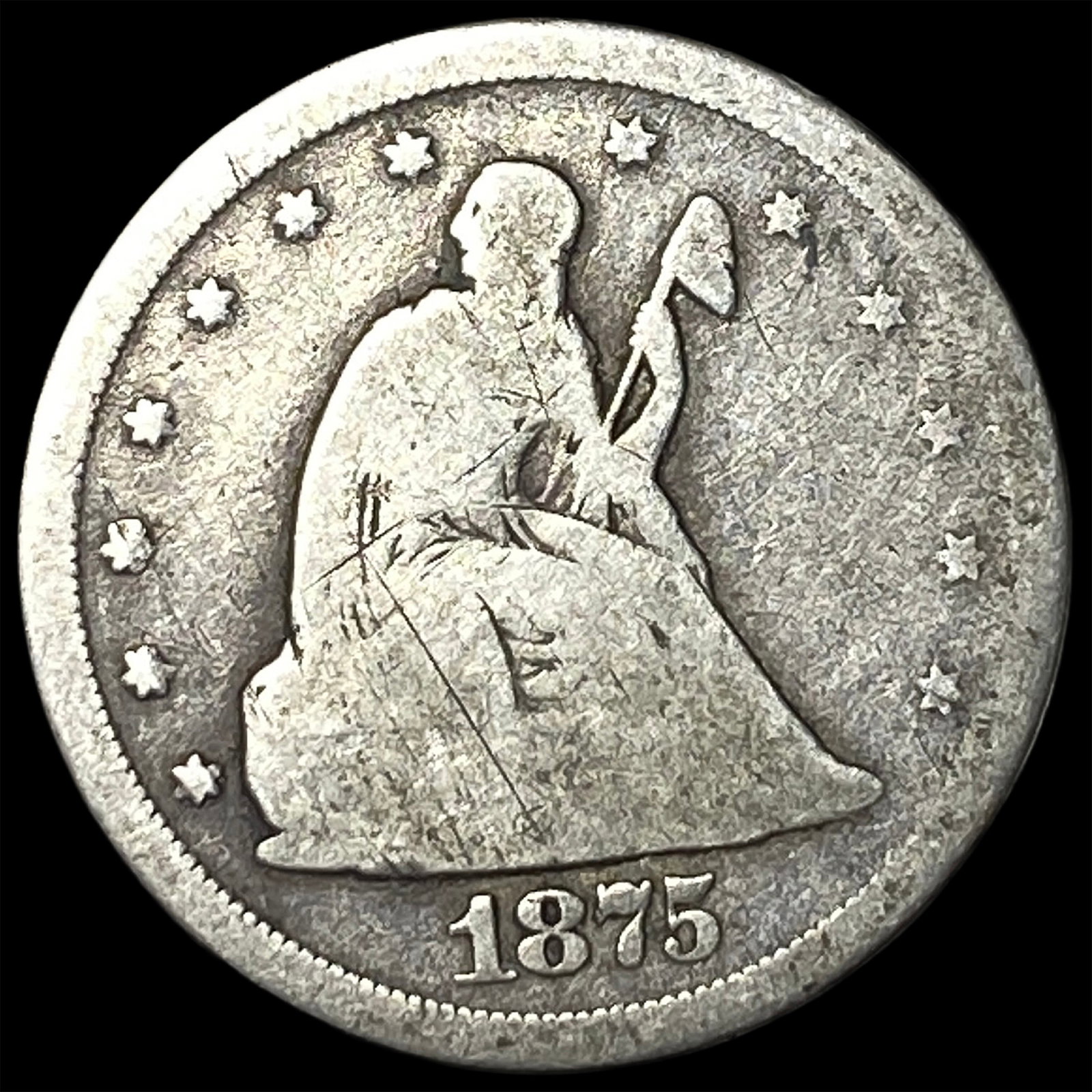 1875-S Silver Twenty-Cent Piece LIGHTLY CIRCULATED: 1875-S Silver Twenty-Cent Piece LIGHTLY CIRCULATED