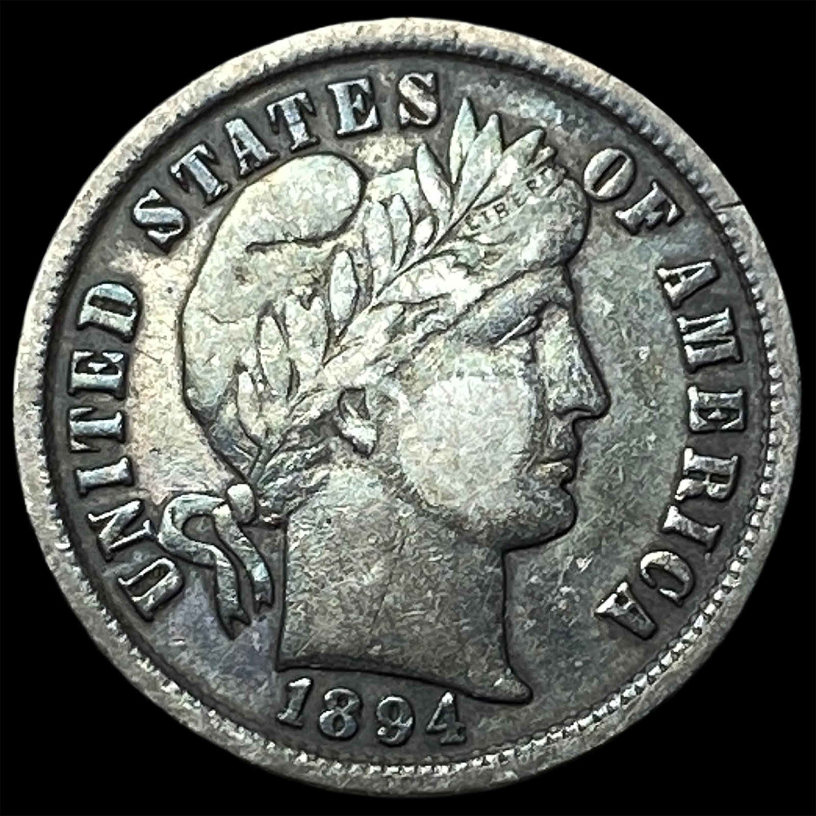 1894 Silver Barber Dime NEARLY UNCIRCULATED: 1894 Silver Barber Dime NEARLY UNCIRCULATED