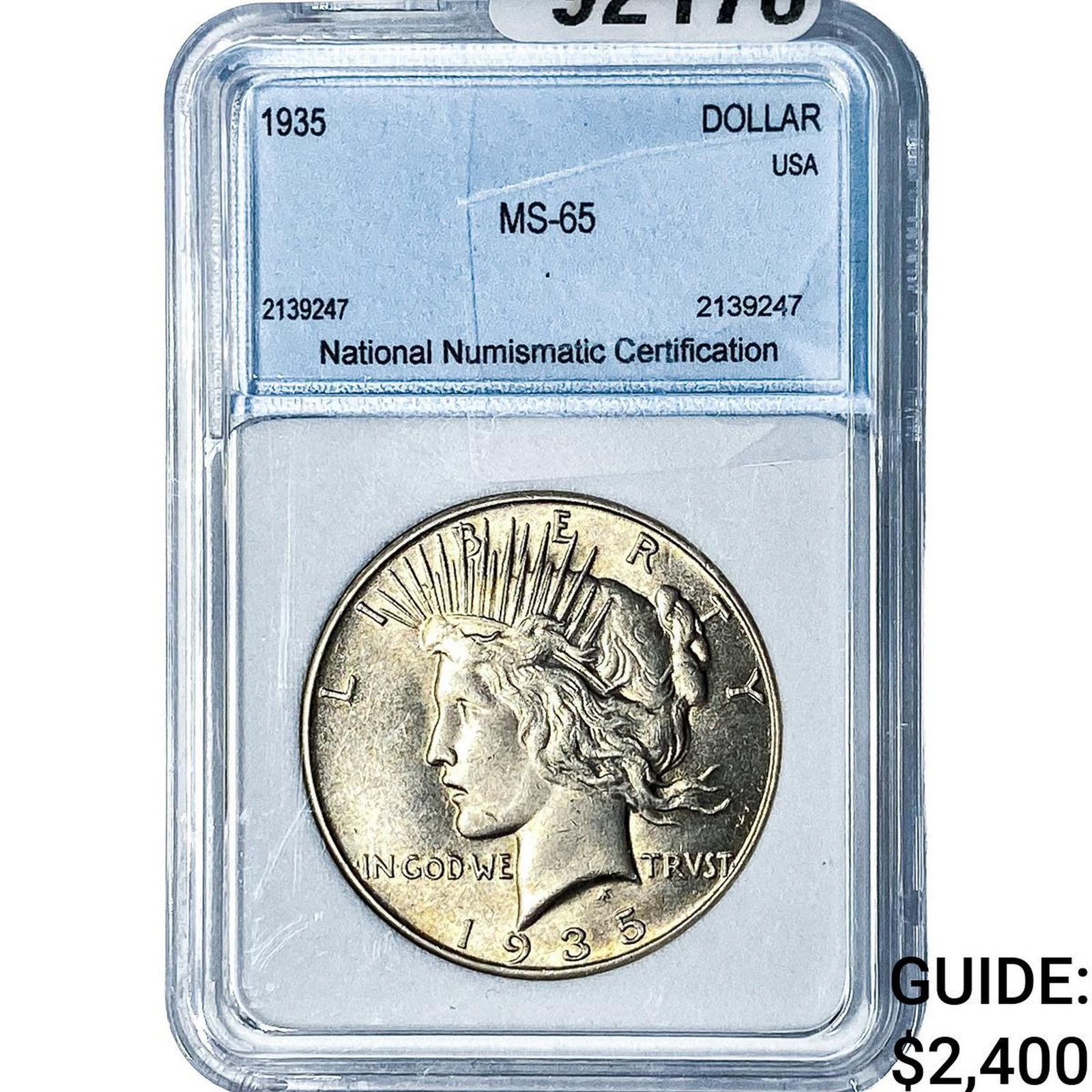 1935 Silver Peace Dollar NNC MS65: 1935 Silver Peace Dollar NNC MS65