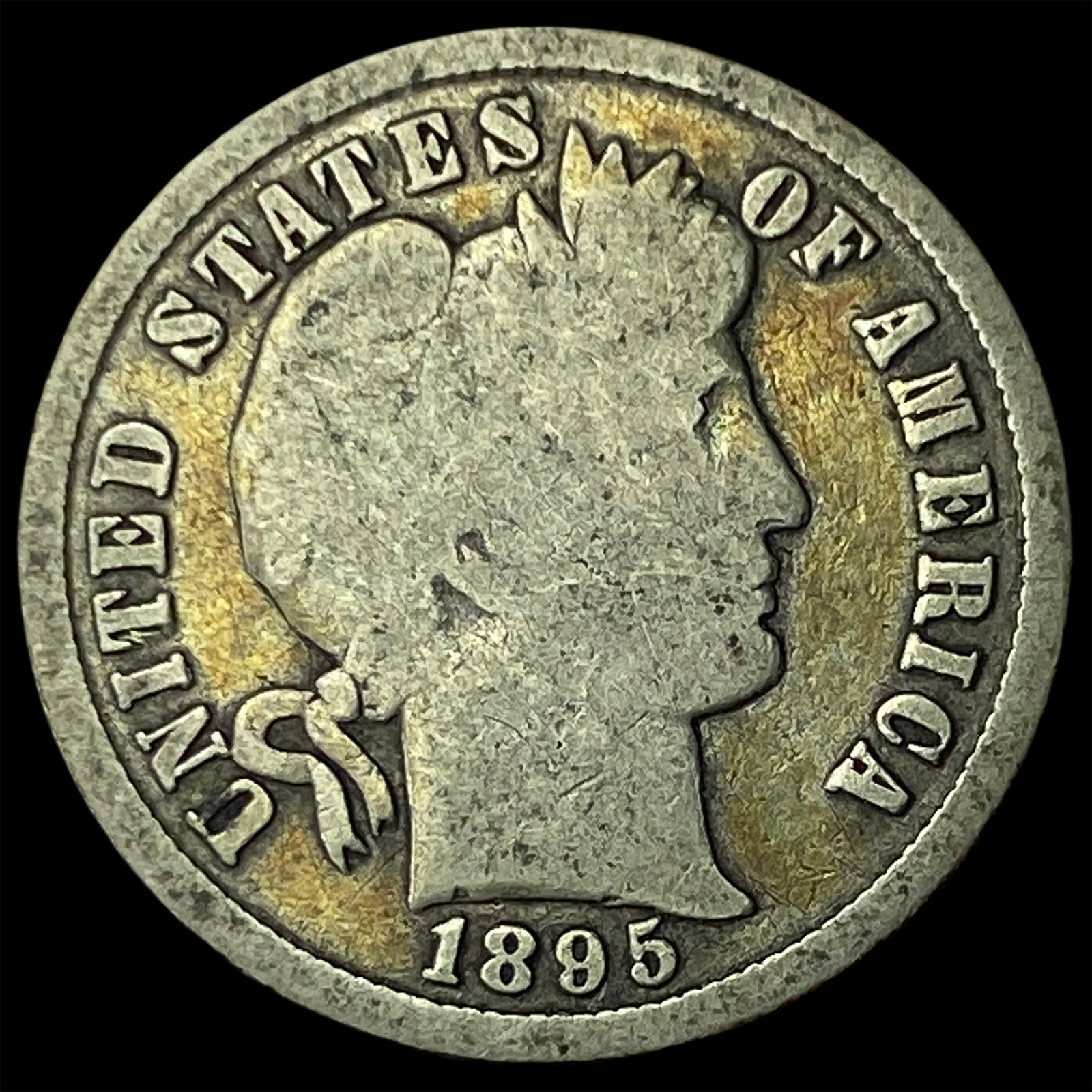 1895-S Silver Barber Dime NICELY CIRCULATED